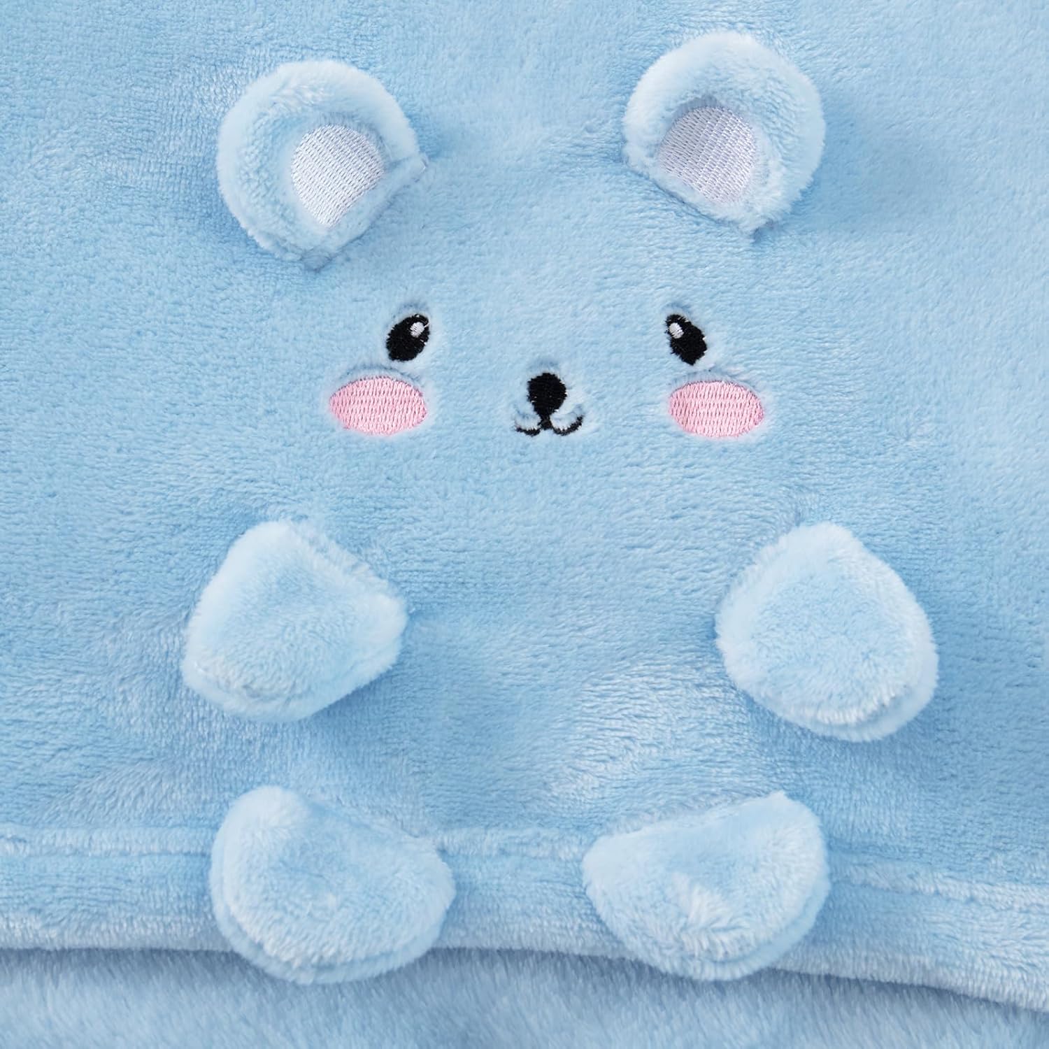 Babyhuggle Foldable Bear Plush Receiving Blanket