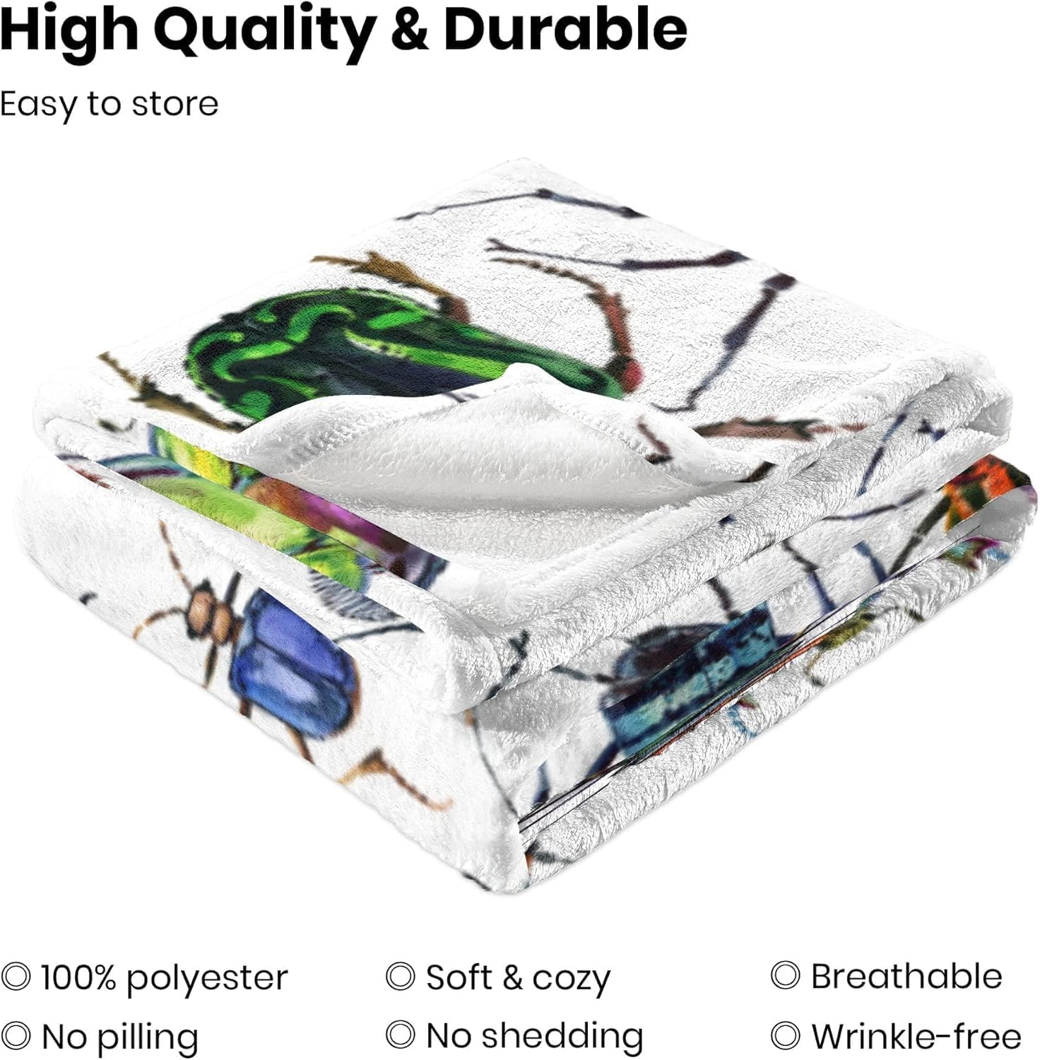 Beetle Baby Blanket - 30x40 Inches Flannel Throw