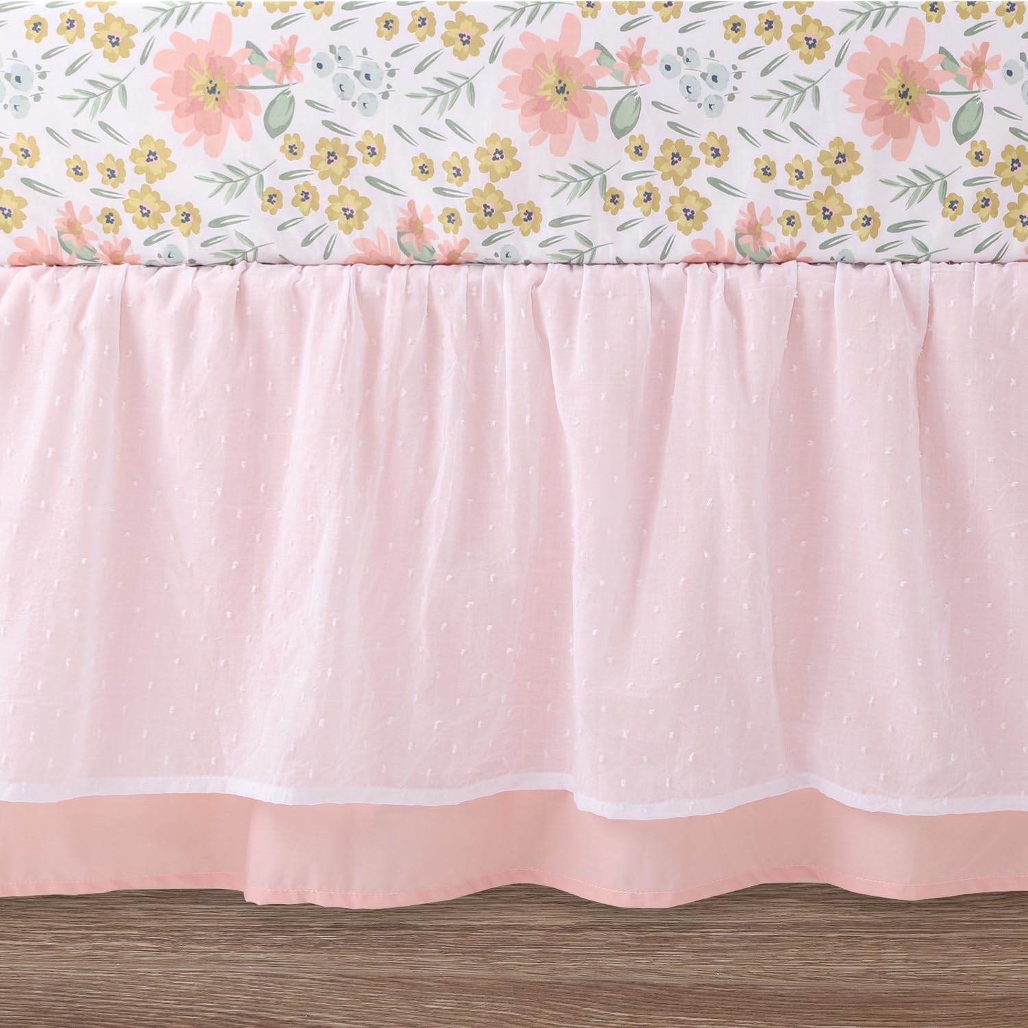 The Peanutshell 4-Piece Organic Cotton Baby Bedding Set for Girls - Wildflower