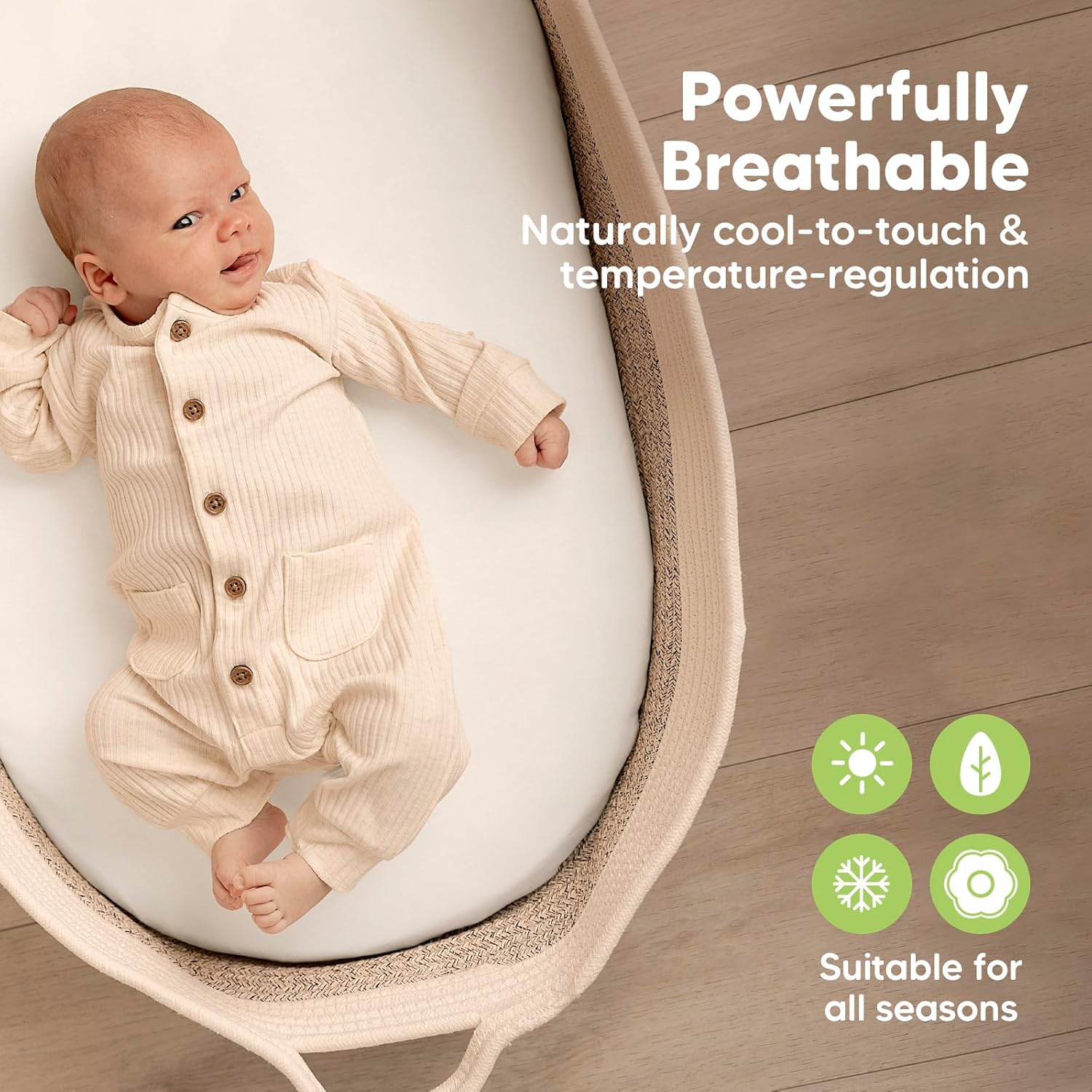 2-Pack Bamboo Bassinet Sheets for Baby Sleep Comfort