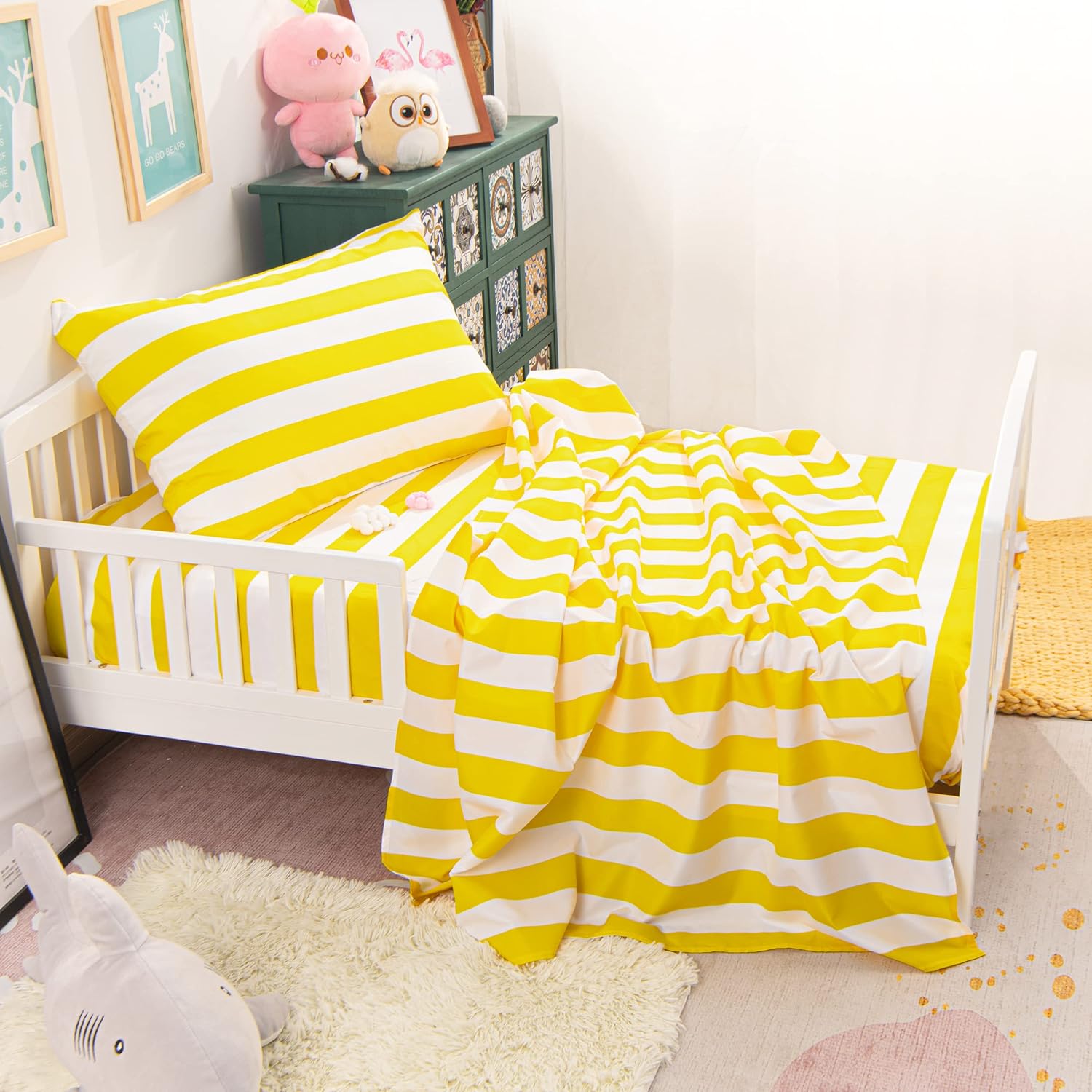 NTBAY Toddler Sheet Set - 3-Piece Microfiber Crib Set