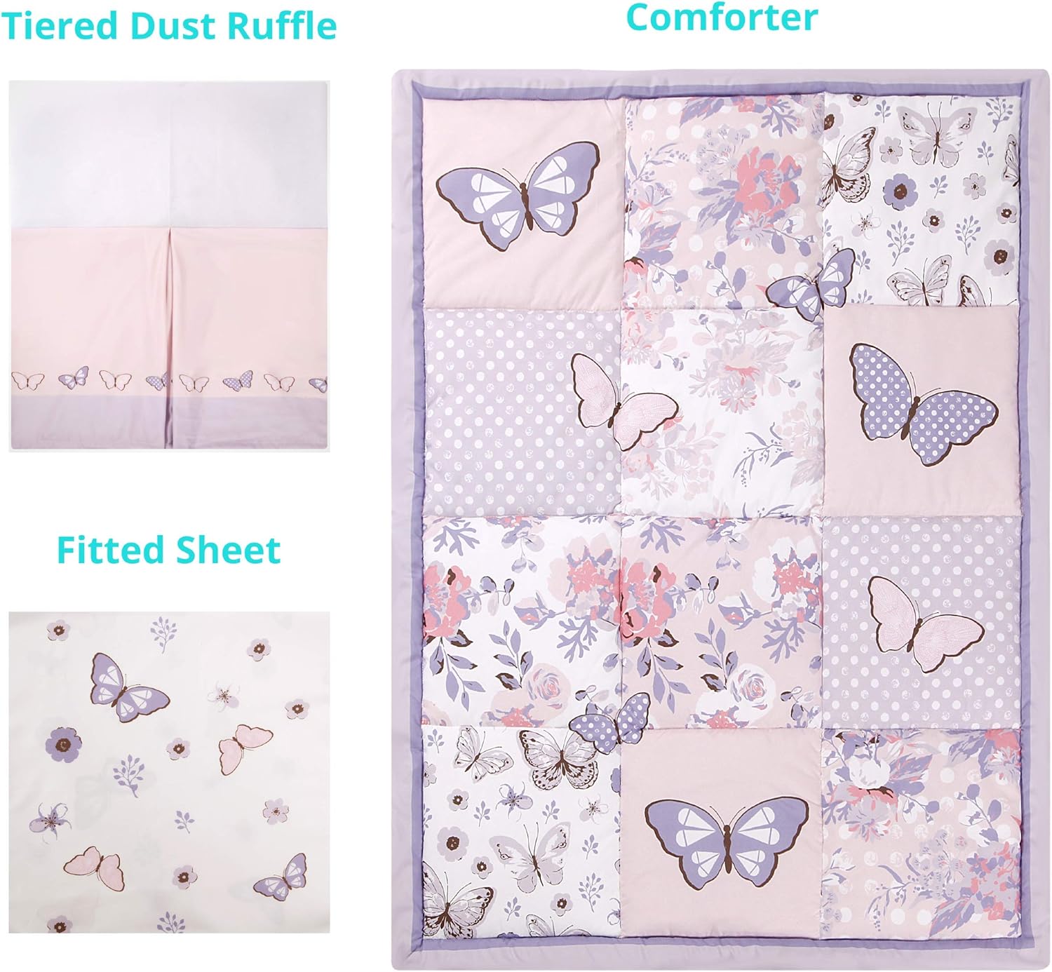 La Premura Baby Mini Crib Bedding Set for Girls