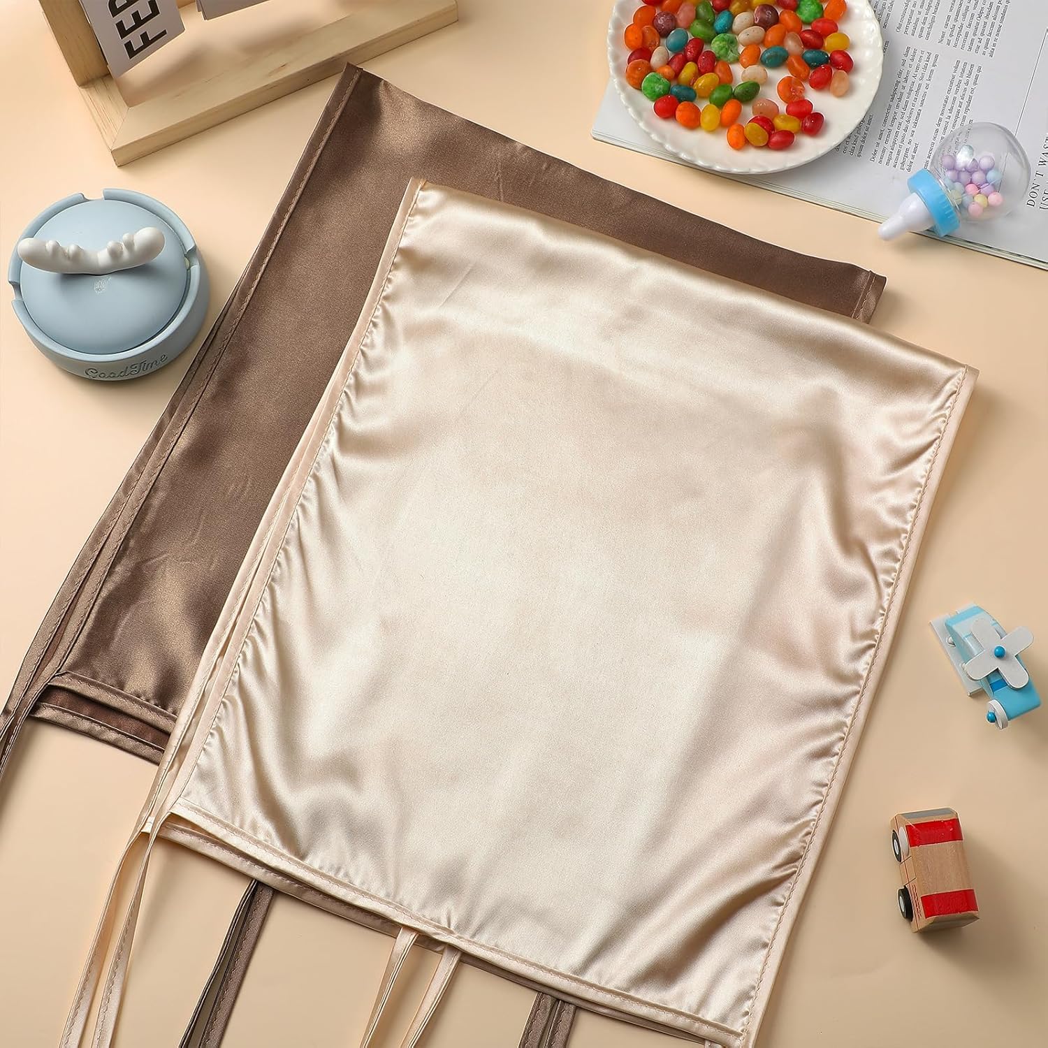 Hosuly 2 Pcs Satin Bassinet Sheets for Newborn Infant