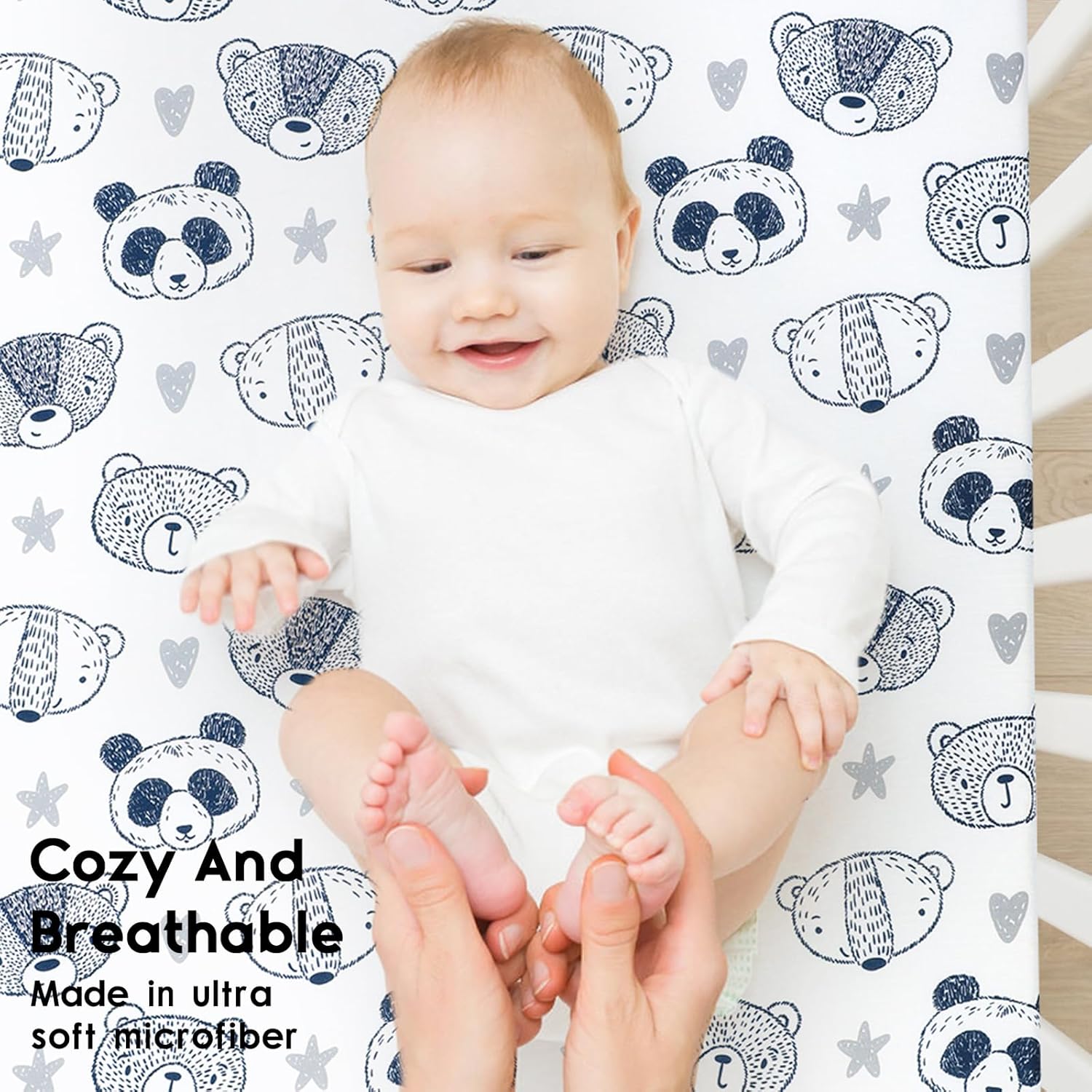 Yoofoss 2 Pack Crib Sheets Panda Design
