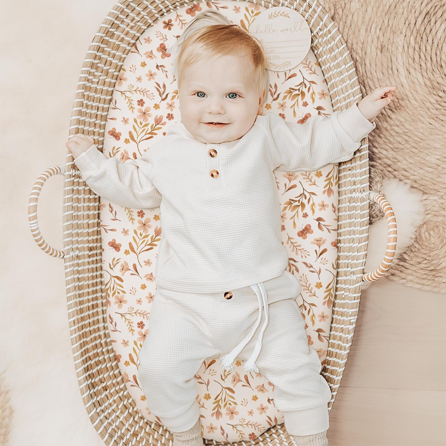 Konssy 2 Pack Stretchy Bassinet Sheets for Baby