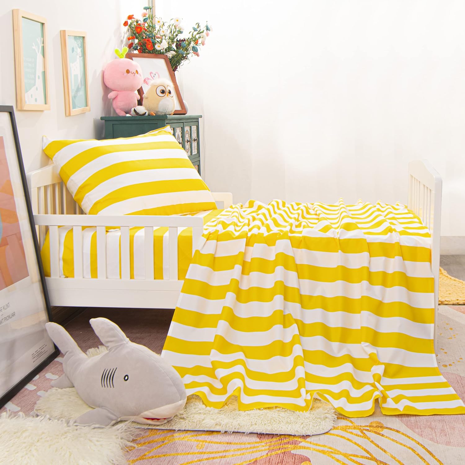 NTBAY Toddler Sheet Set - 3-Piece Microfiber Crib Set