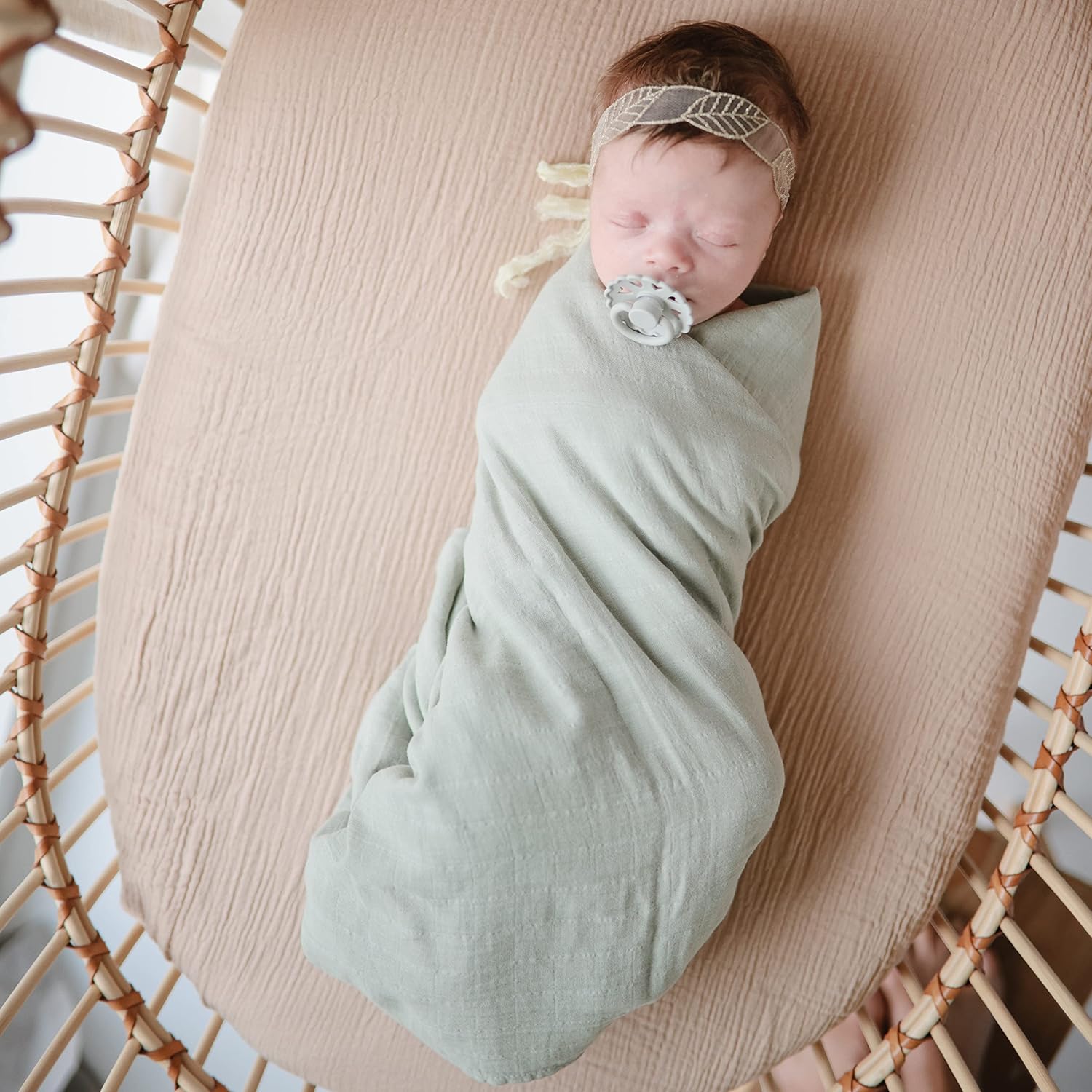 Mushie Extra Soft Bassinet Crib Sheet 30x16 Blush