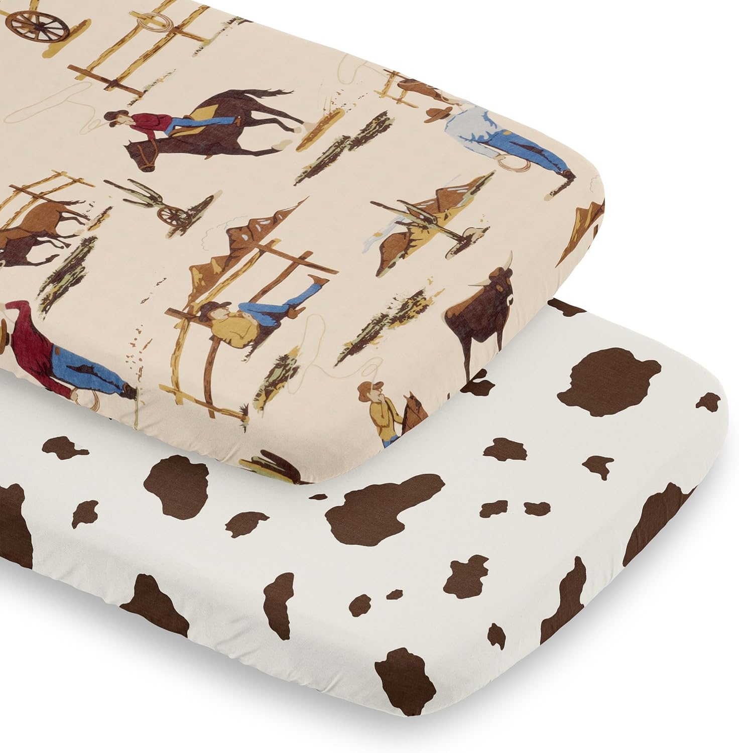 Sweet Jojo Designs Cow Print Bassinet Sheet Set 2 Pack 1