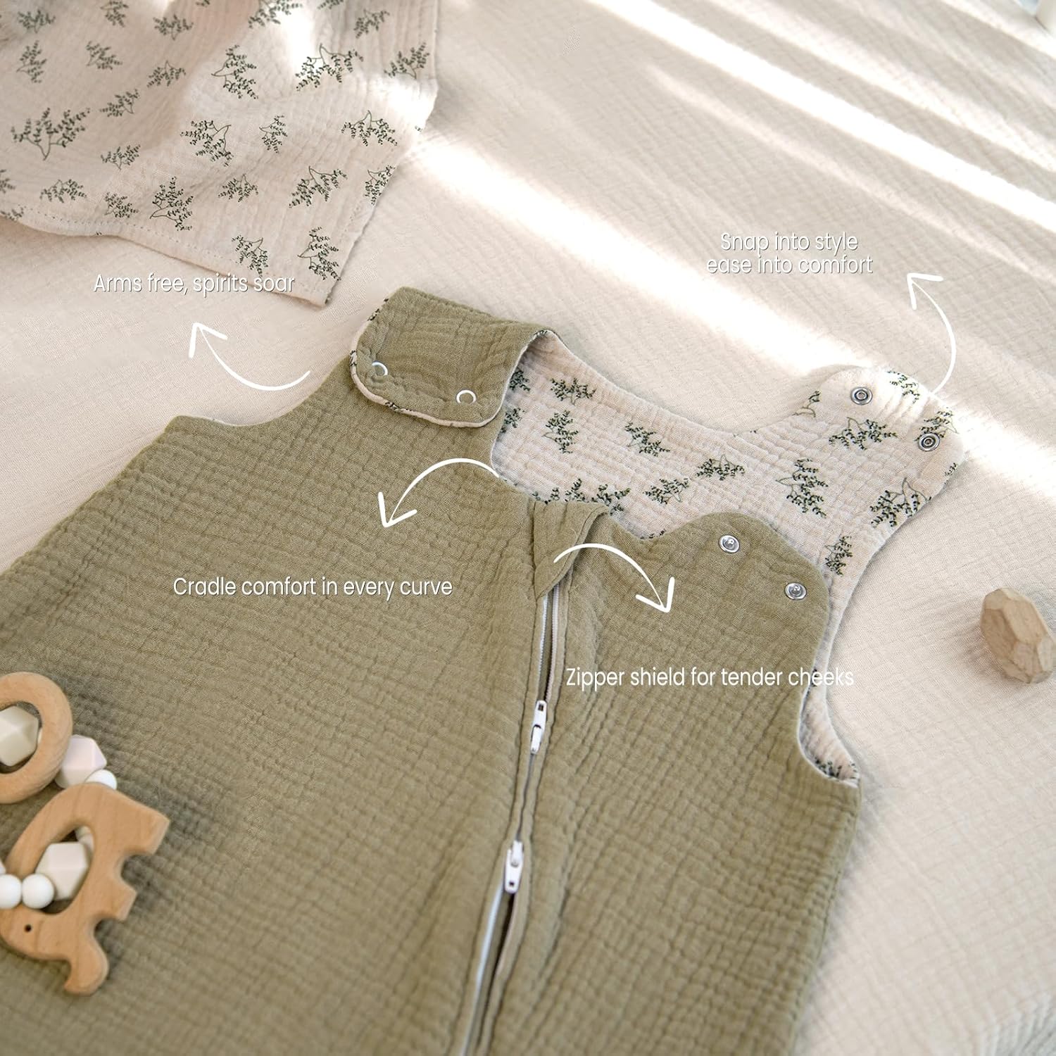 lulumoon Muslin Sleep Sack for Baby 3-9 Months 1