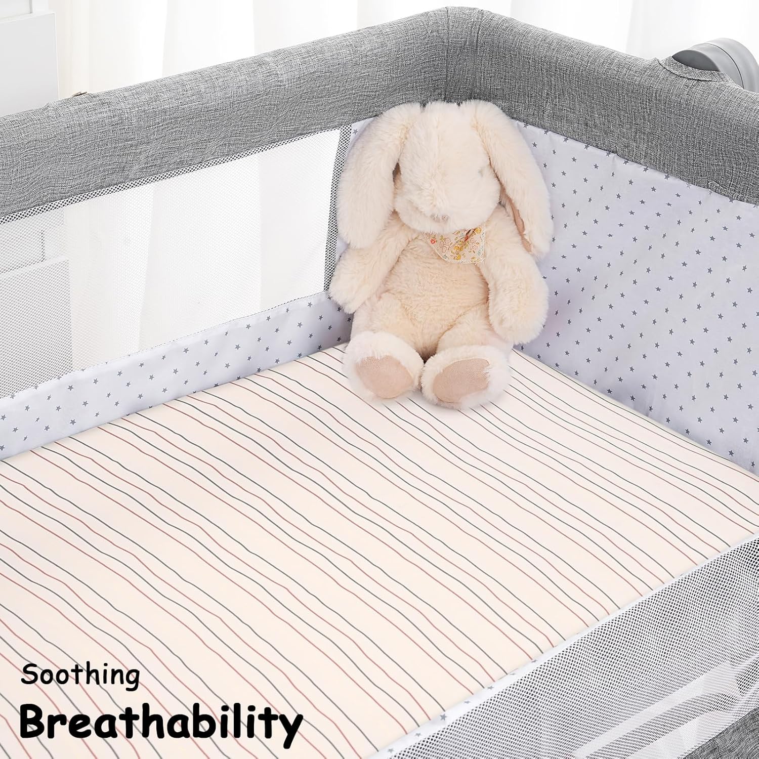 Yoofoss Bassinet Sheets 3-Pack Brown Animals
