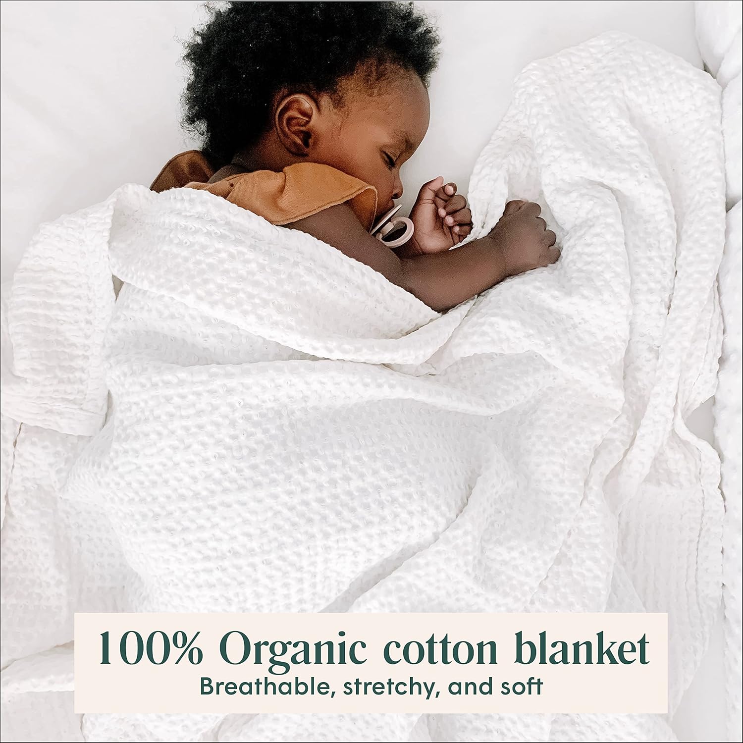Simka Rose Waffle Cotton Baby Blanket - Soft and Breathable for Newborns