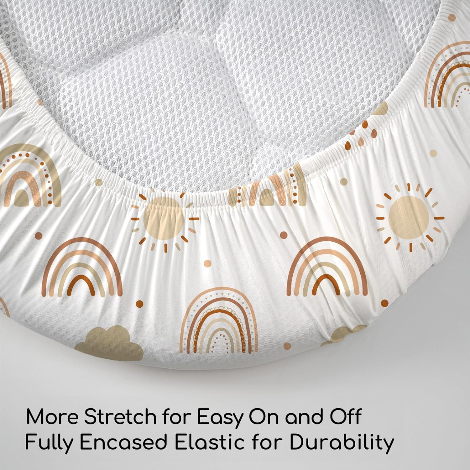 CIVARUA KIDS Bassinet Sheets 3 Pack Cloud Rainbow