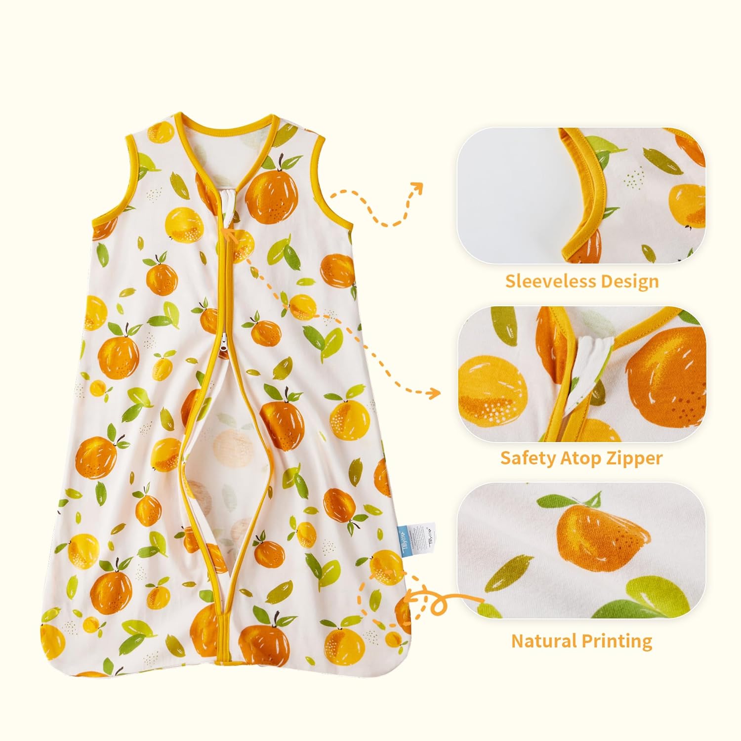 TILLYOU 0-6 Months Sleep Sack 2 Pack with 2-Way Zipper