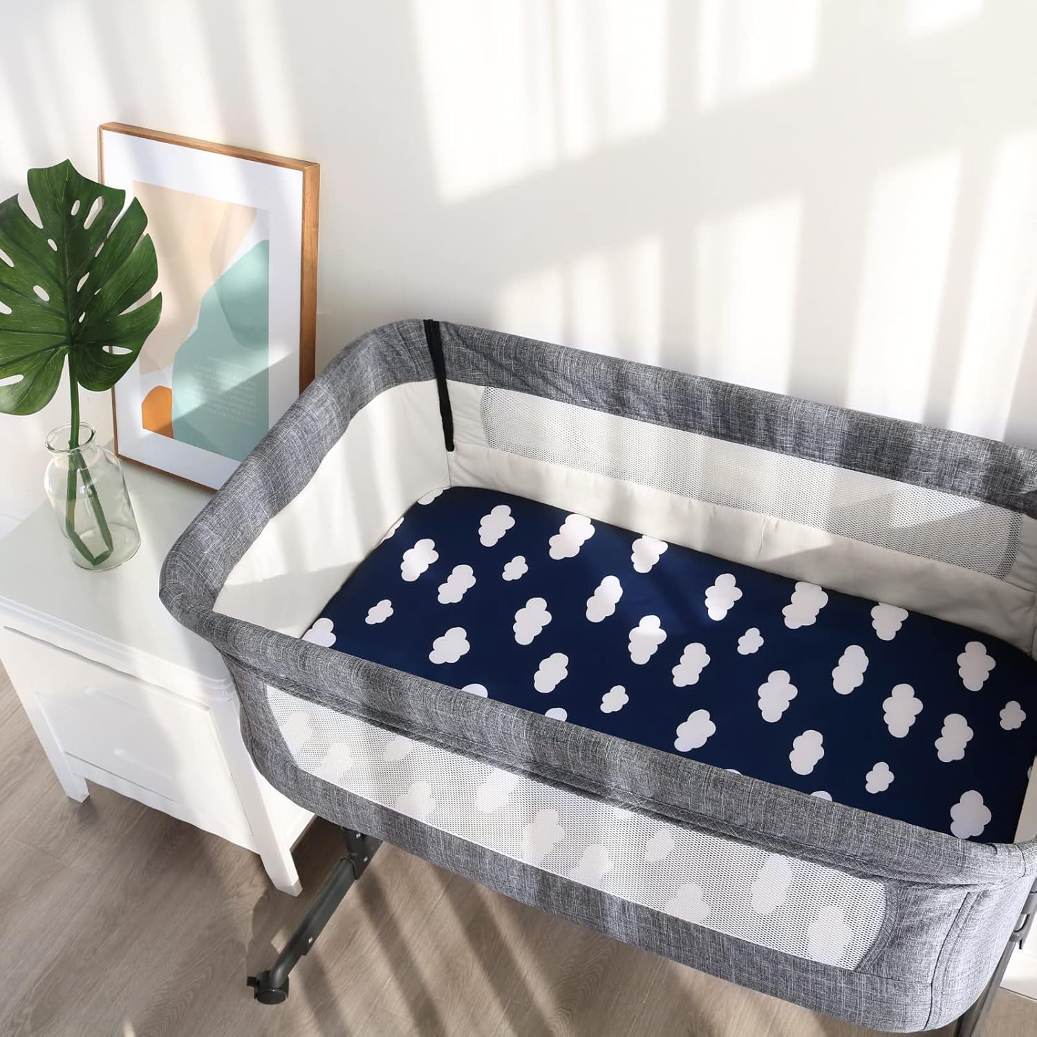 Biloban Baby Bassinet Sheets 4 Pack Ultra Soft