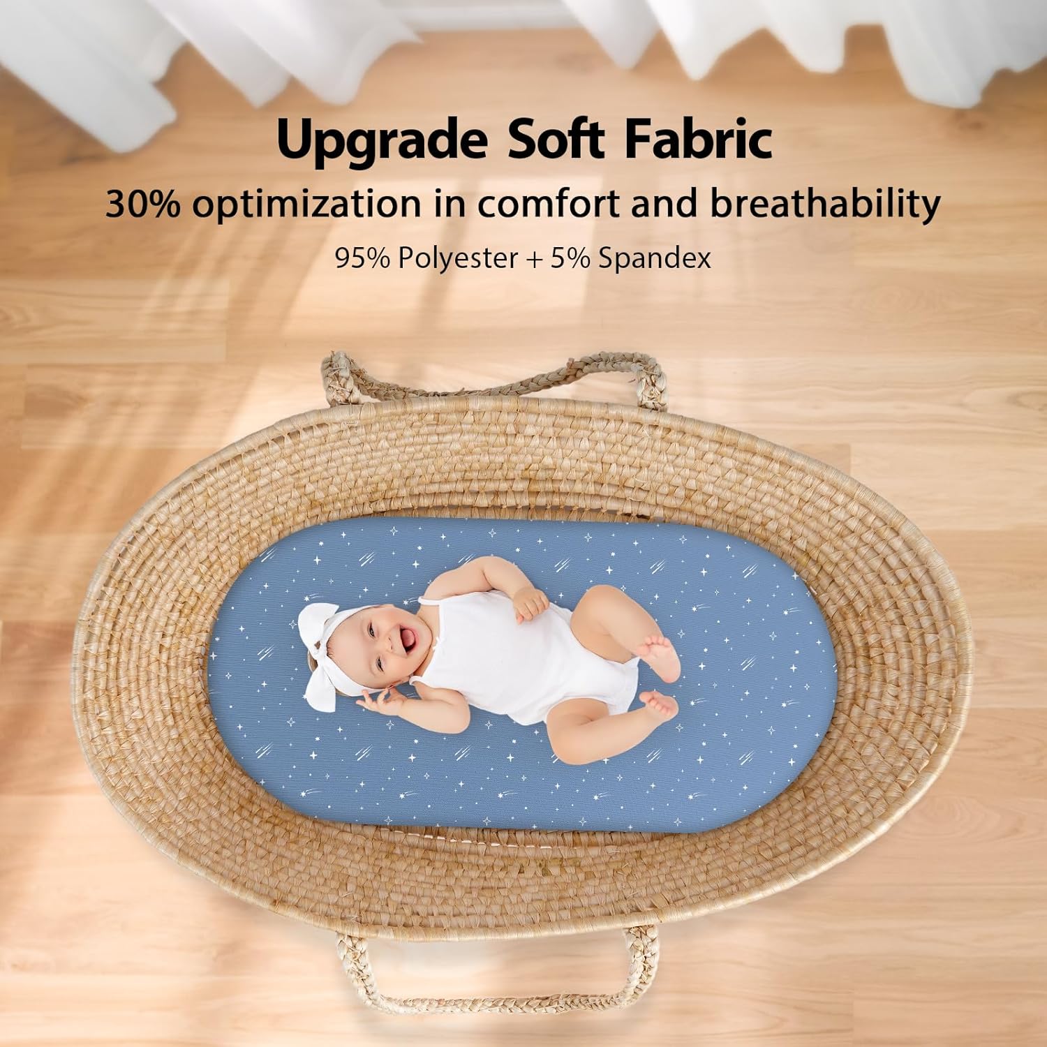 Unnivoll Bassinet Sheets 3 Pack Soft Breathable