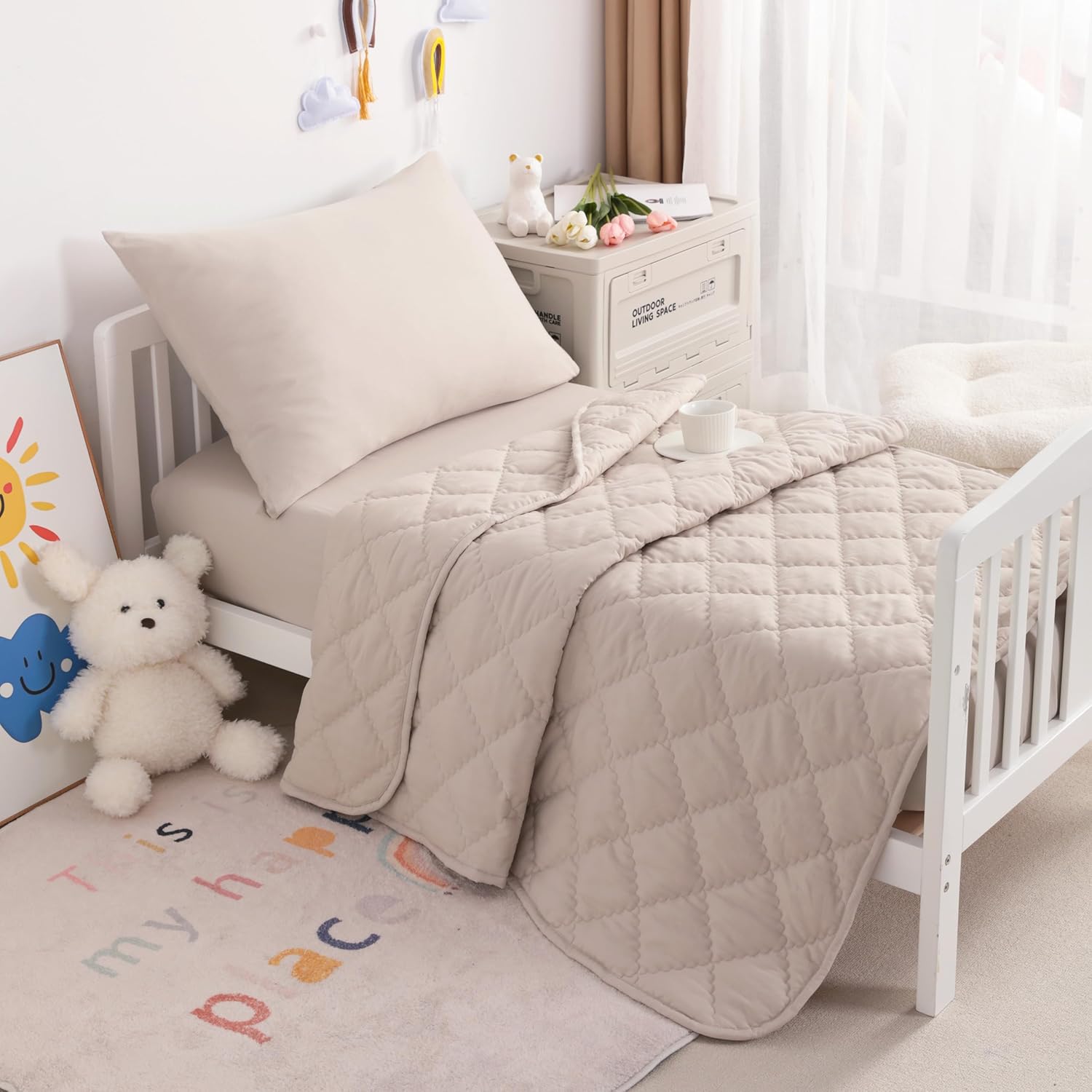 NTBAY Toddler Bedding Set - 4 Piece Taupe