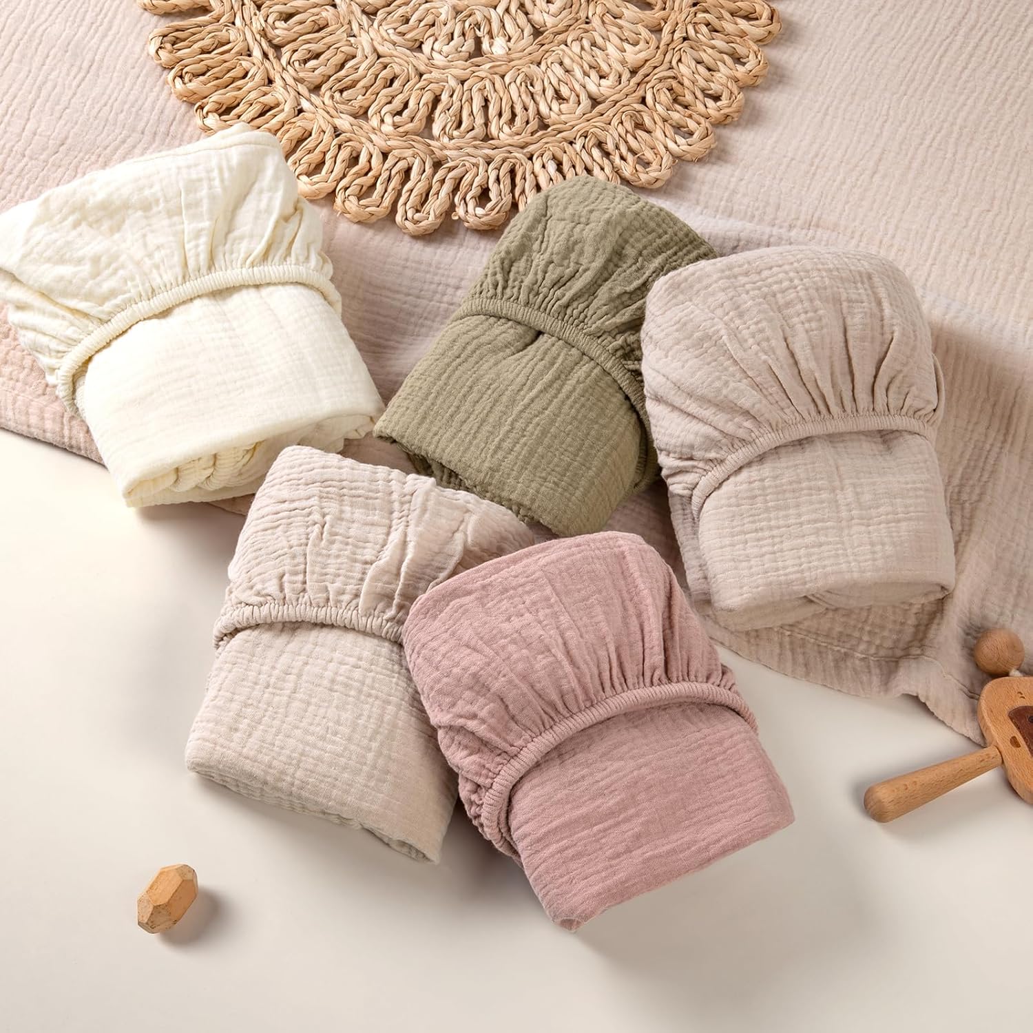 Lulumoon Muslin Bassinet Sheets for Baby