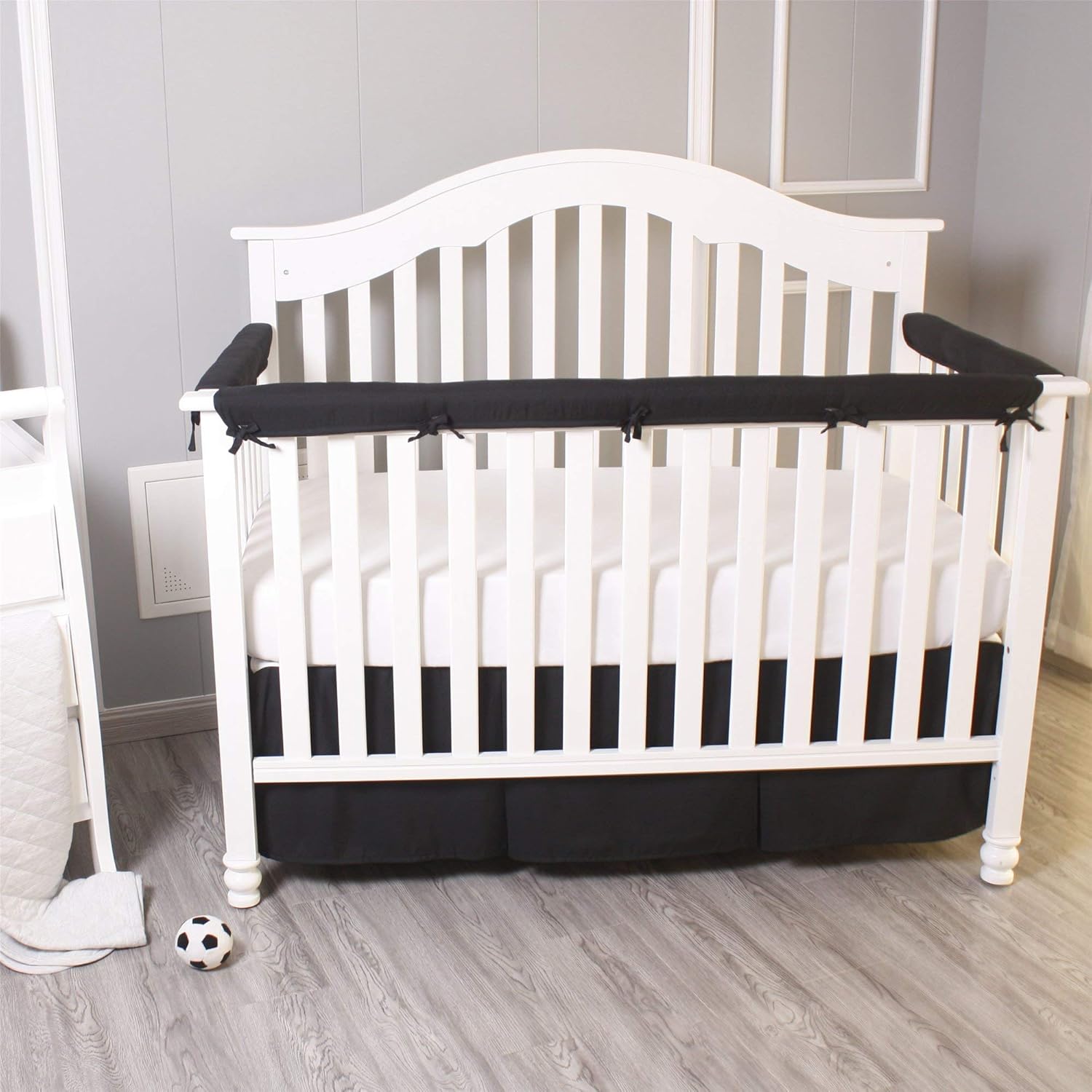 Belsden Black Crib Skirt with Split Corners and Pleats