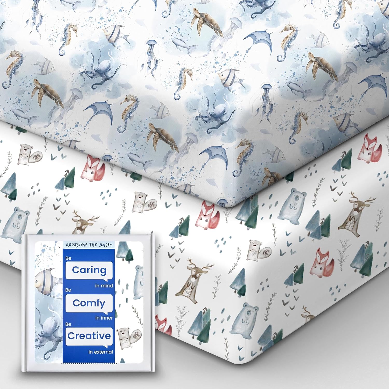 TotBasic Pack Play Sheets 2 Pack Ultra Soft Mini Crib Sheets