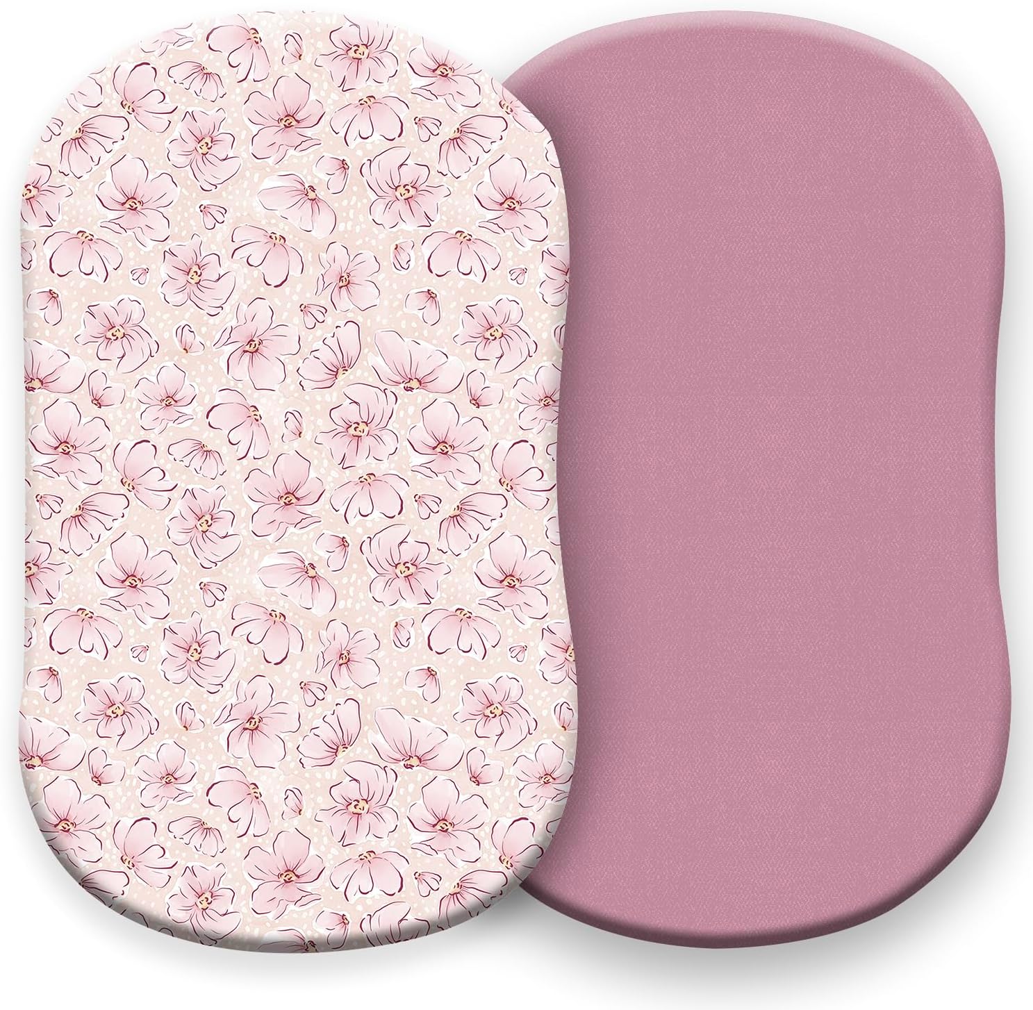 Pobibaby 2 Pack Bassinet Sheets - Ultra-Soft Cotton 33x20 for Girls