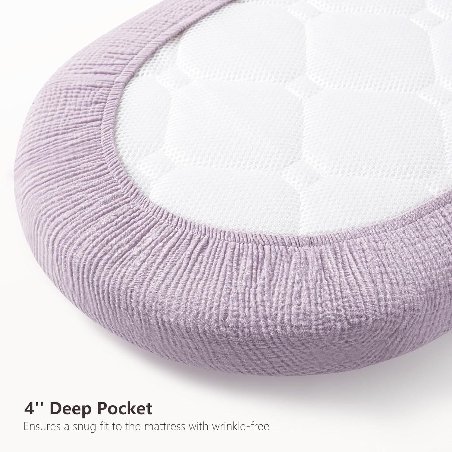 Bearmoss Bassinet Sheets 2 Pack Light Pink Purple