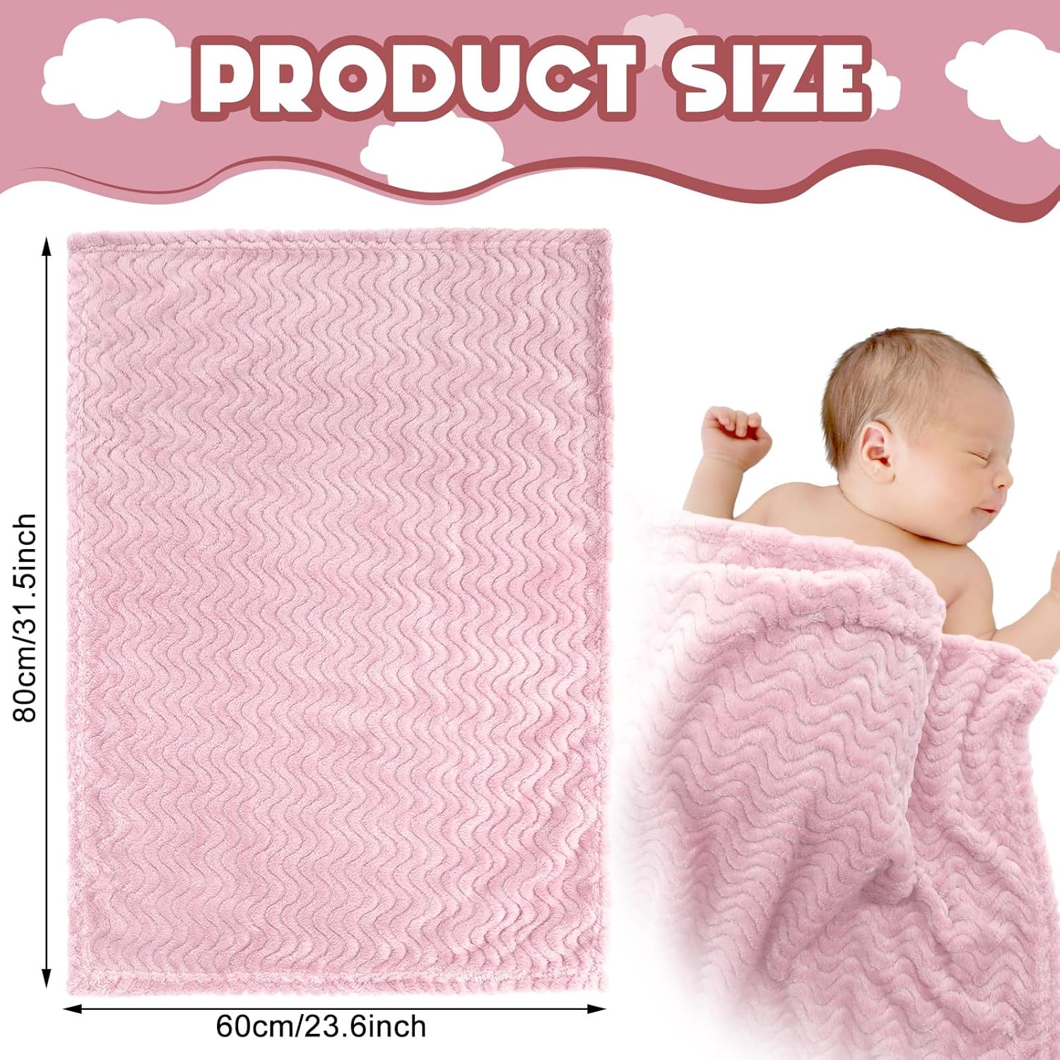 Frienda 4 Pcs Fluffy Baby Blanket for Newborn Toddler 1