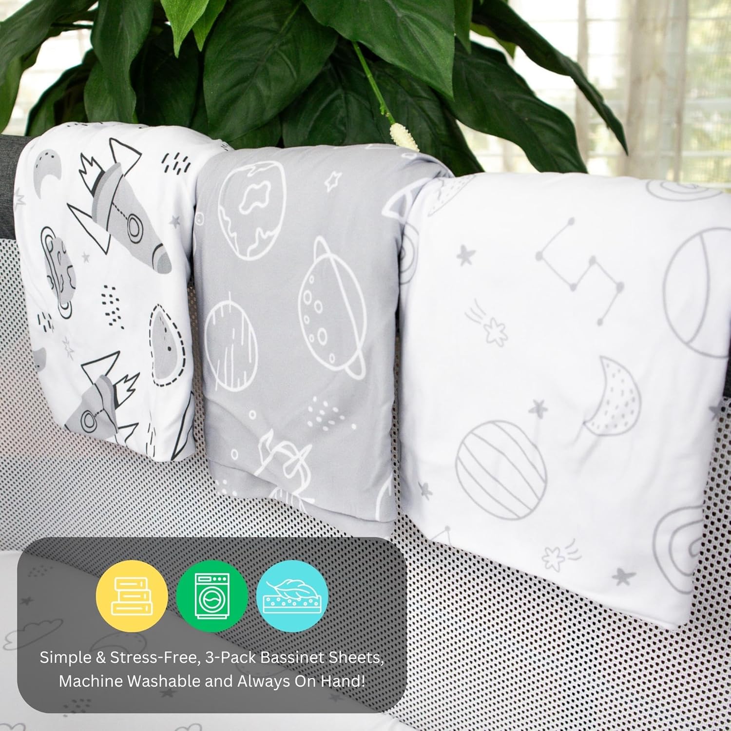 Tansy Panda Bassinet Sheets 3 Pack 33x20 Inch