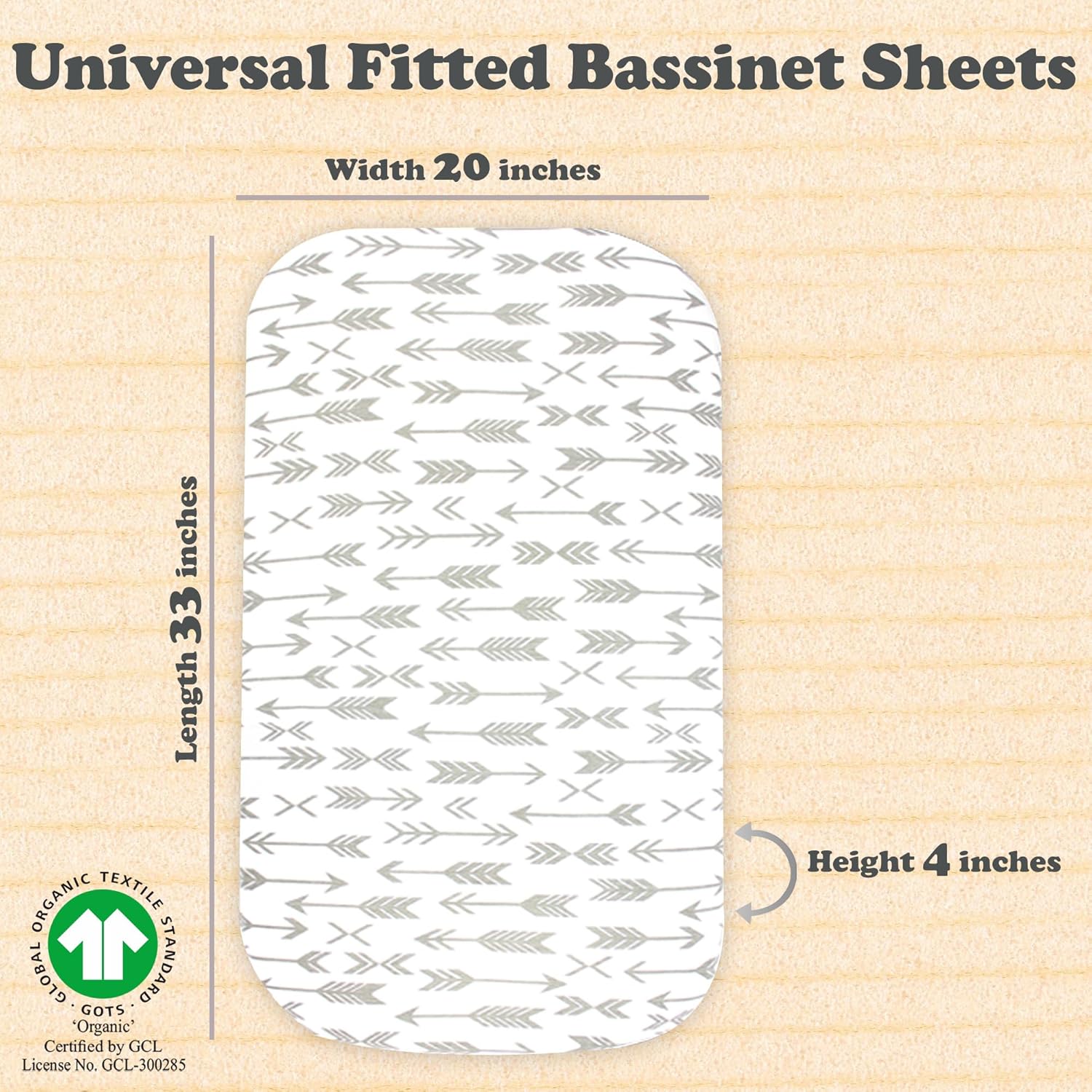 Bublo Baby Bassinet Sheets 3-Pack Organic Cotton