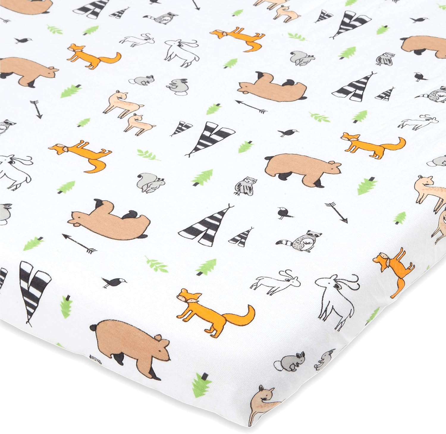 Joey Joan Bassinet Sheet for 15x33 Inch Mattress - Woodlands - 1 Pack