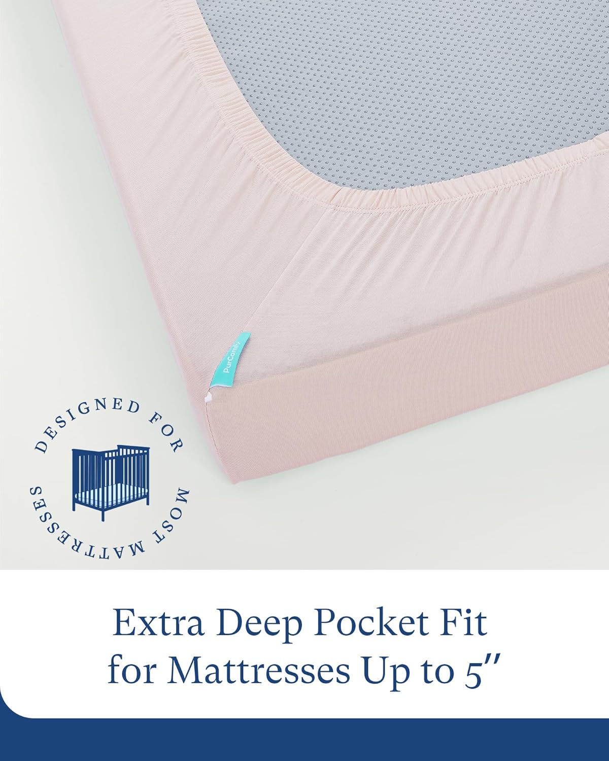 PurComfy 5 Deep Pocket Crib Sheets 2-Pack 1