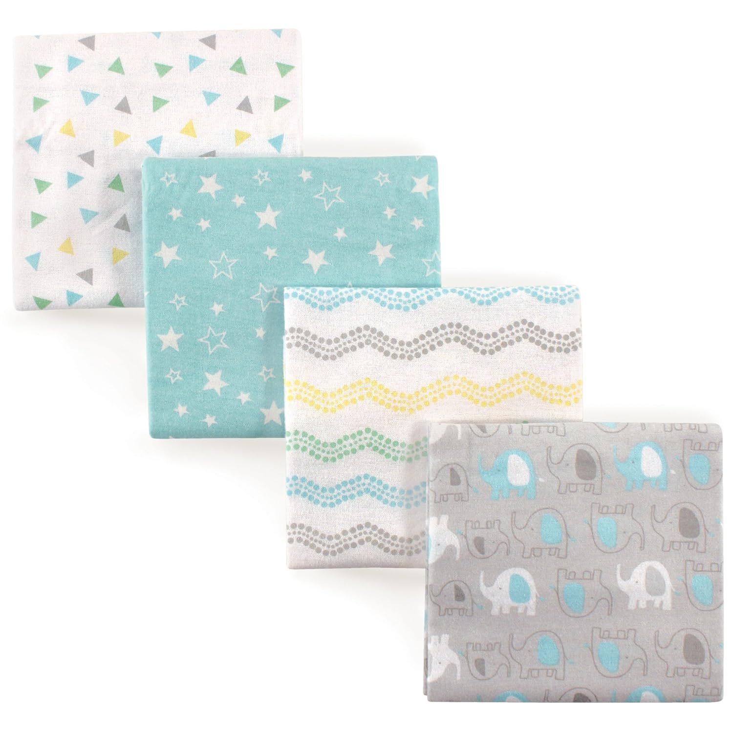 Luvable Friends Basic Elephant Receiving Blankets 4-Pack
