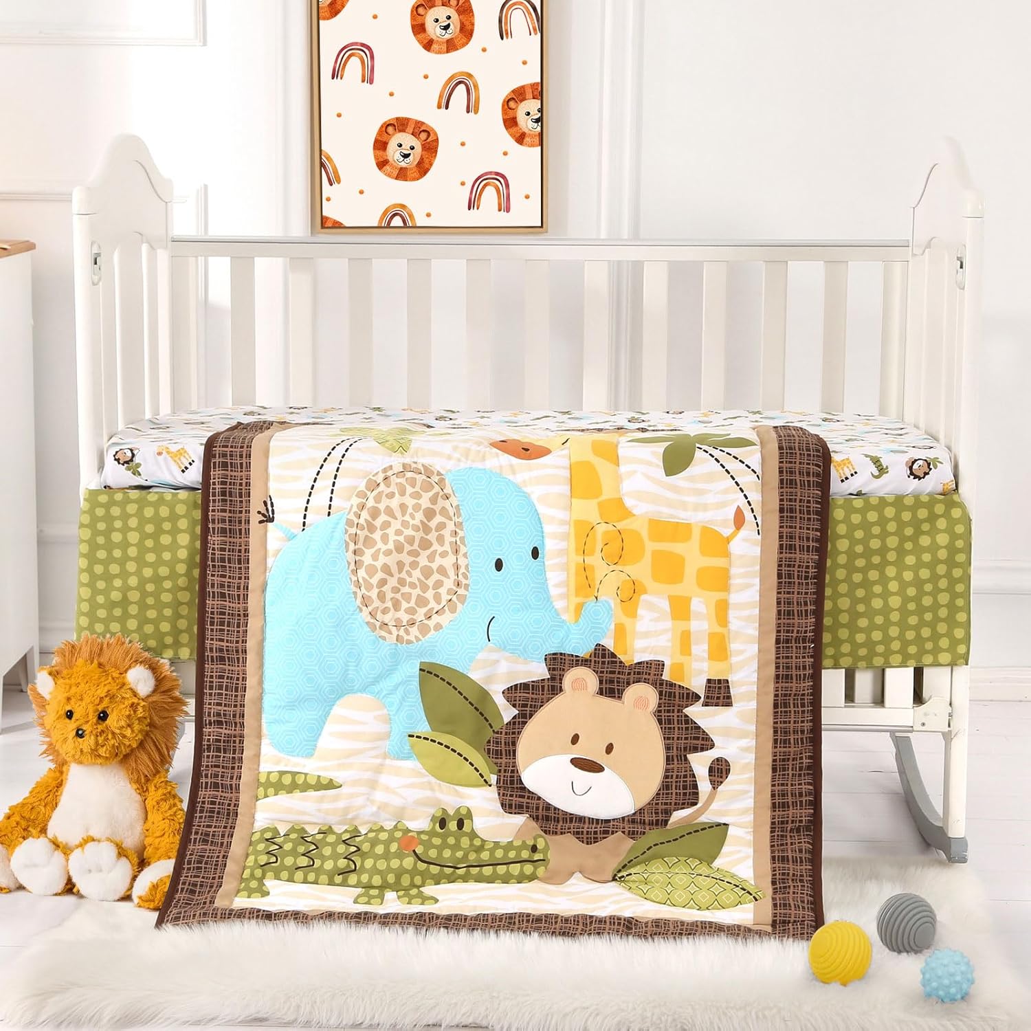 Wowelife Safari Crib Bedding Set 3 Piece 1