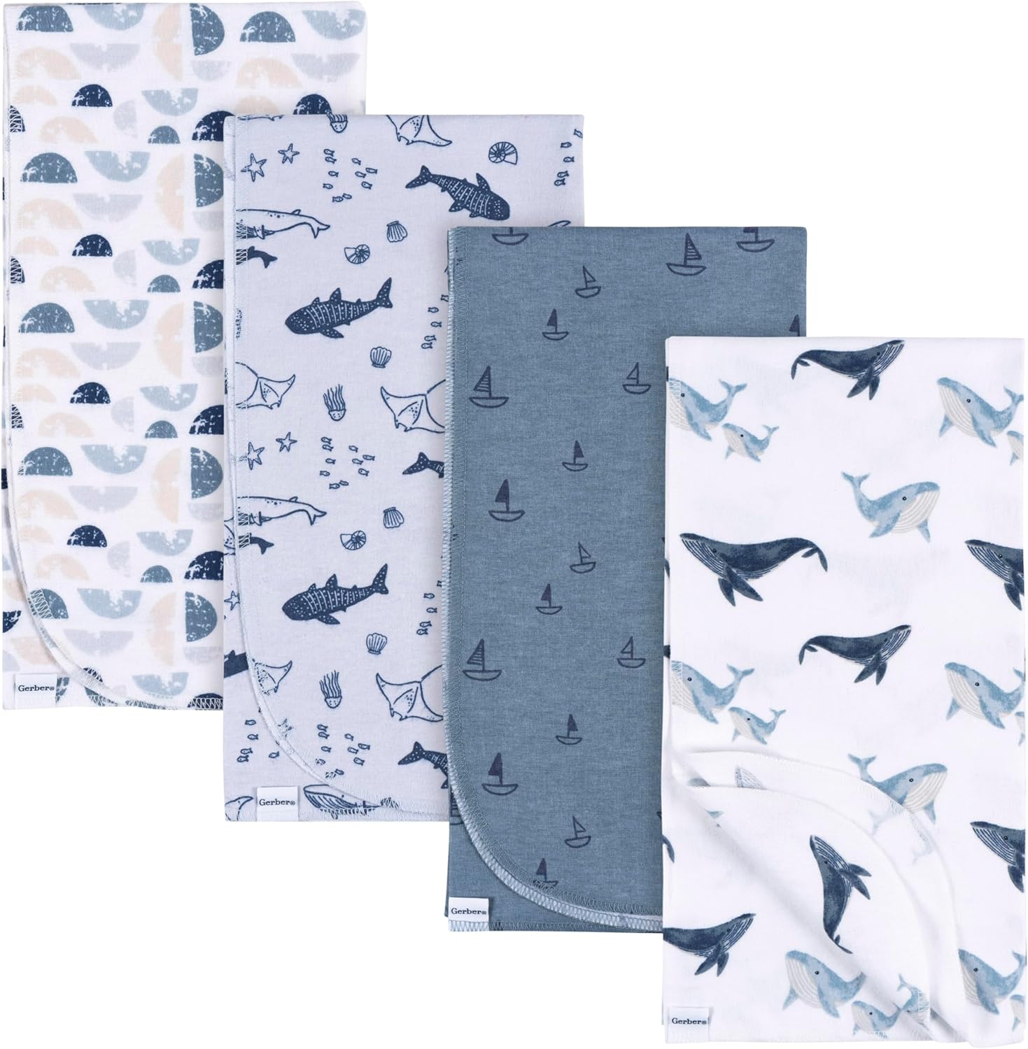 Gerber Unisex Flannel Receiving Blankets Pack of 4