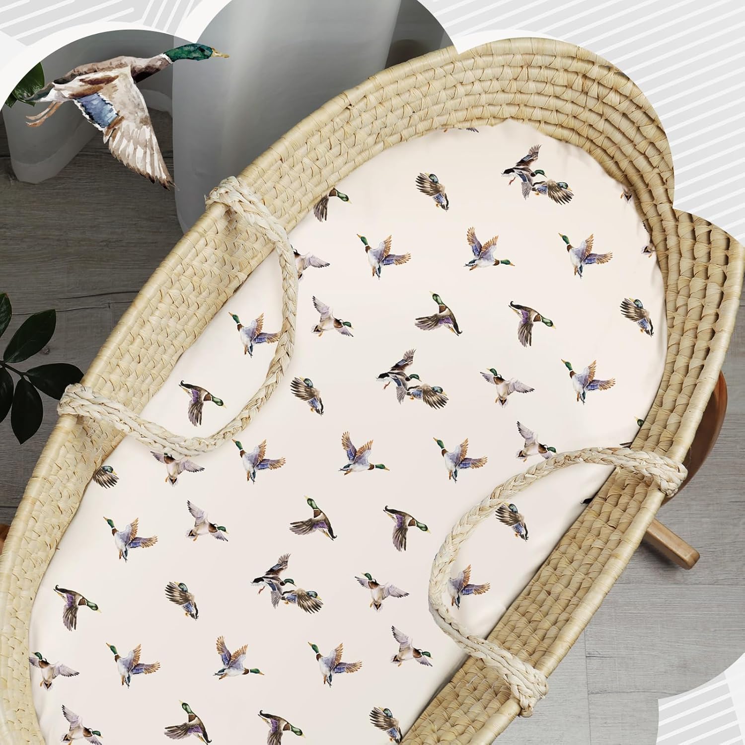 4 Pack Mallard Duck Bassinet Sheets Set