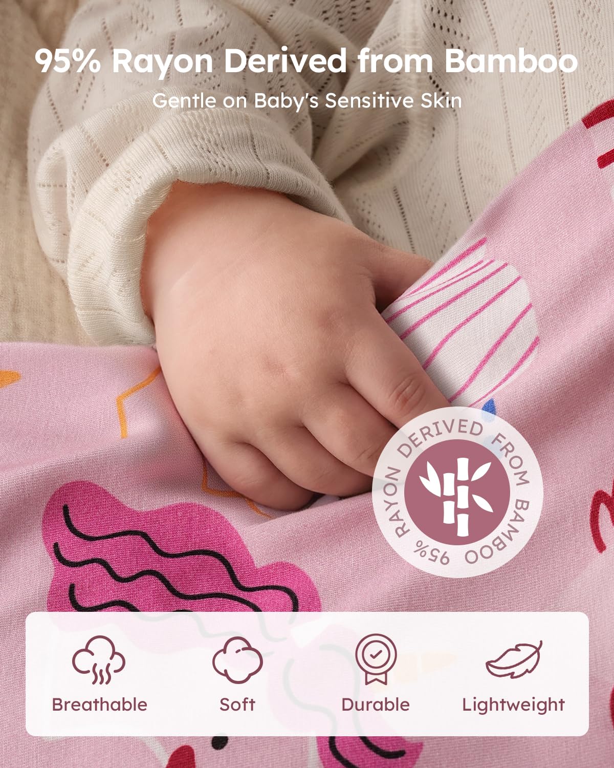 Yoofoss Bamboo Rayon Sleep Sack 0-6 Months 2-Way Zipper