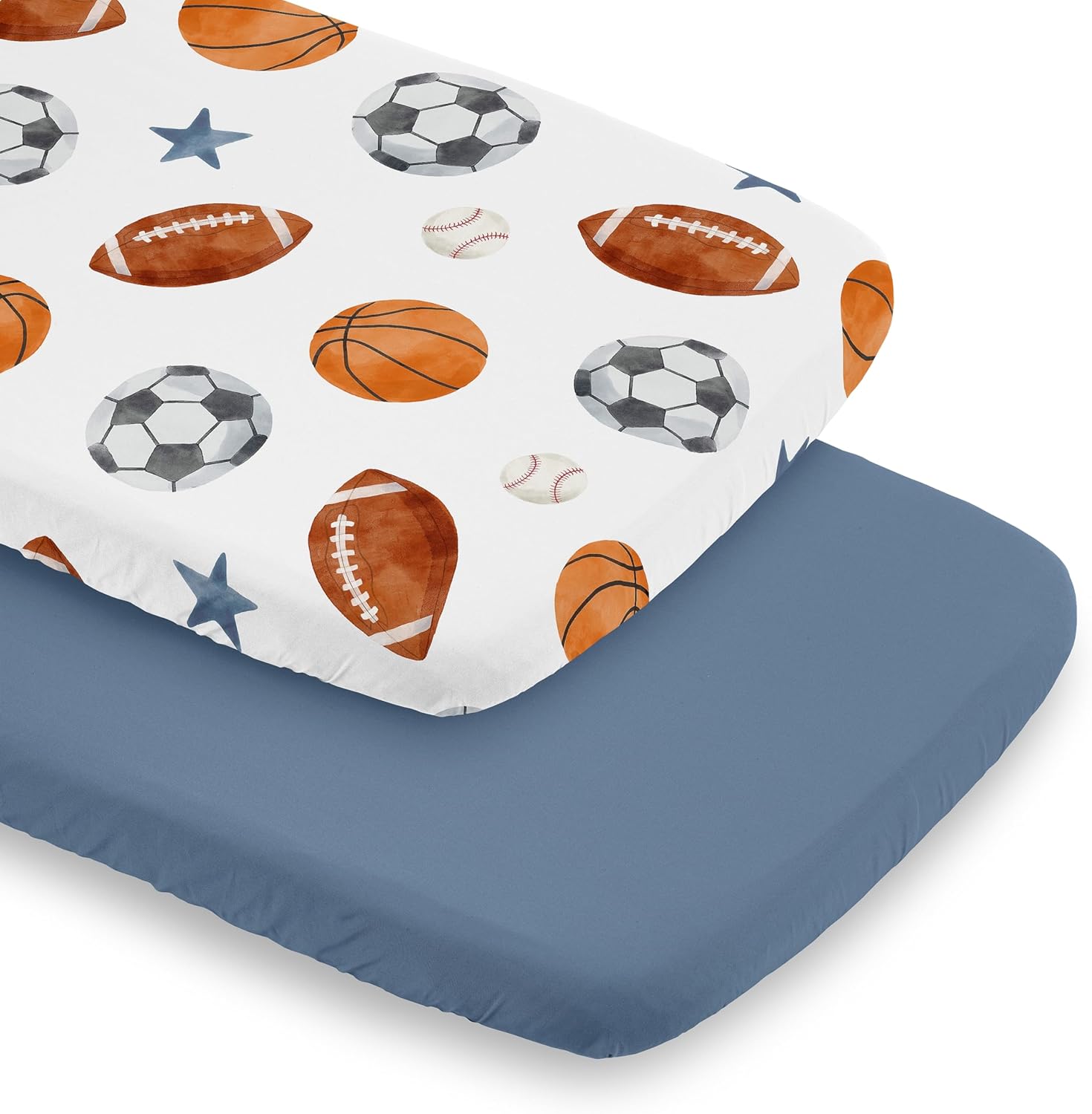 Sweet Jojo Designs Sports Themed Bassinet Sheets 2 Pack