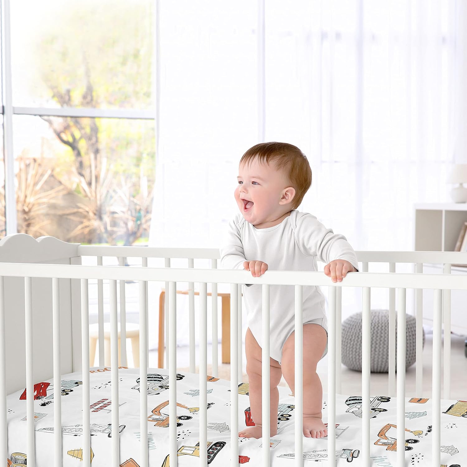 Sweet Jojo Designs Construction Truck Crib Sheet 1