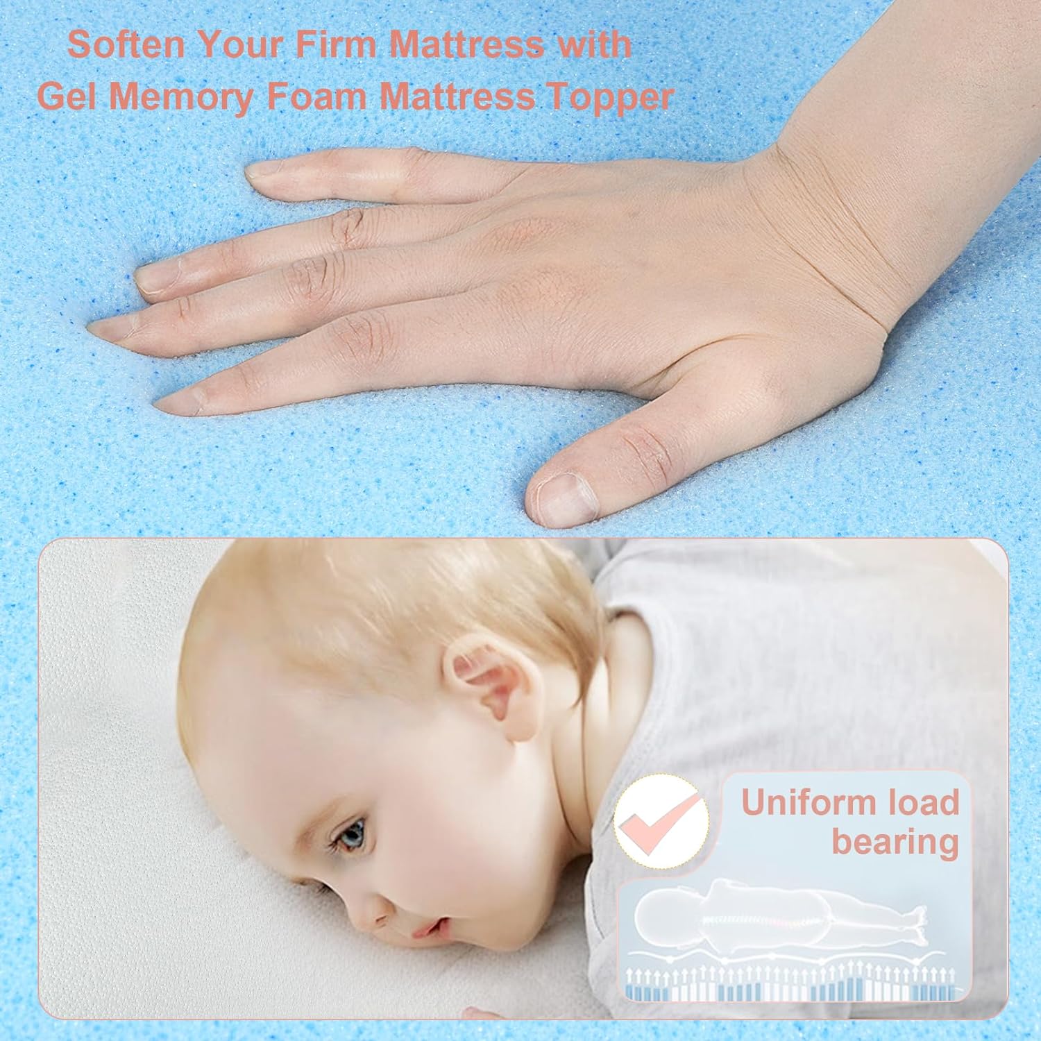 ANGELBLISS Bassinet Mattress Topper with Waterproof Cover 1