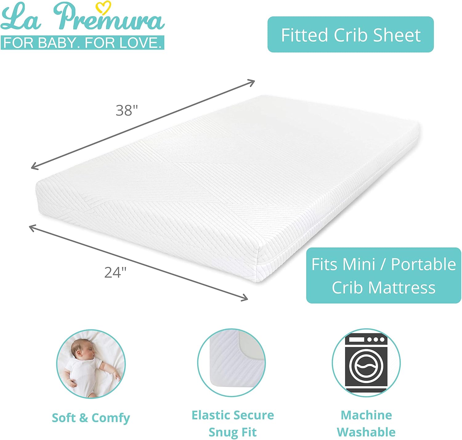 La Premura Baby Mini Crib Bedding Set for Girls