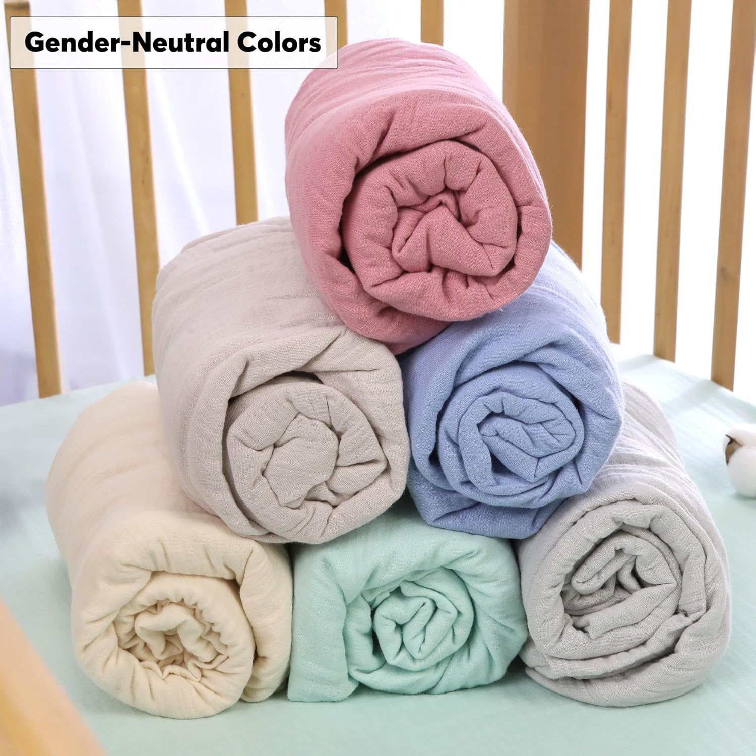 Cottonsis Muslin Crib Sheet - Cloudy Gray 52x28 1