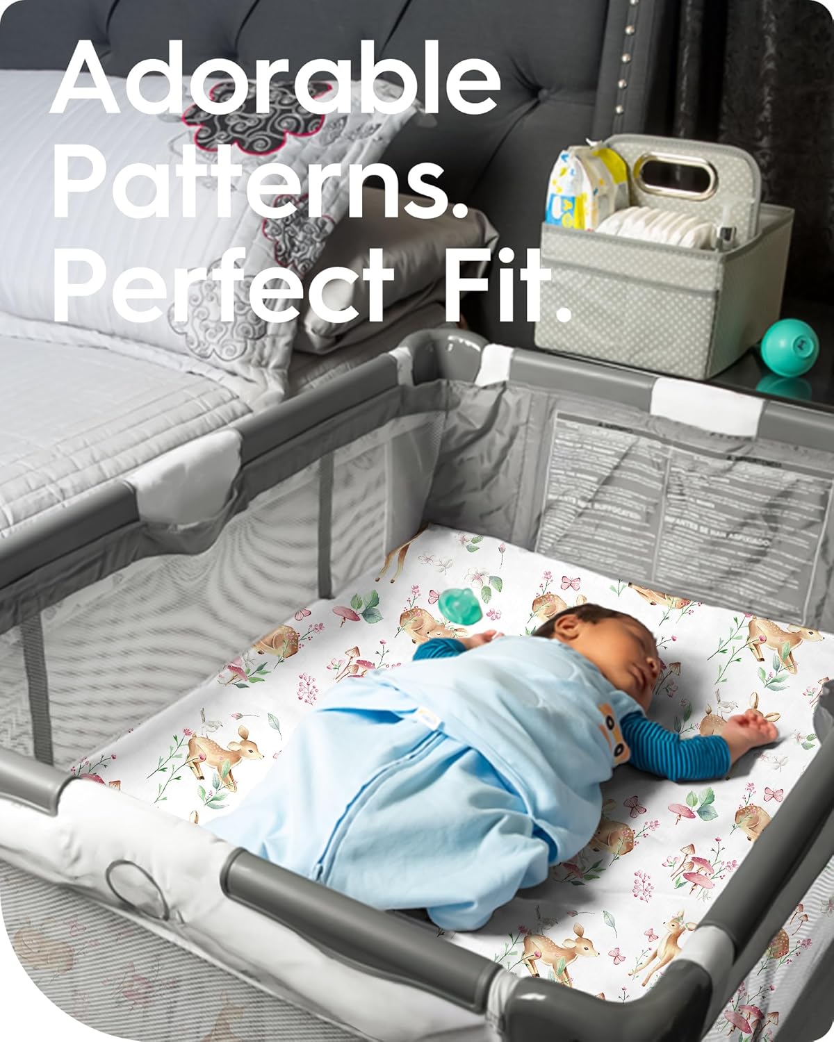 TotBasic Mini Crib Sheets 24x38 Ultra Soft Pack N Play Fitted Sheets
