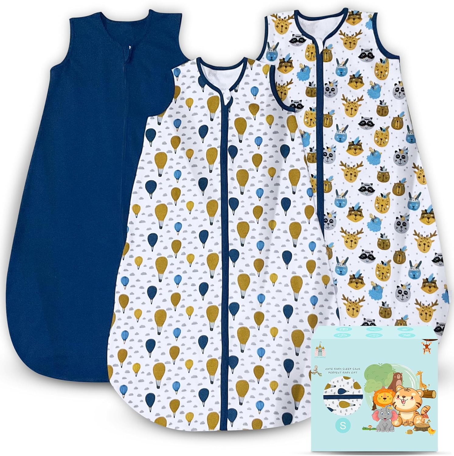 Cute Castle 0-6 Months Sleep Sack 3 Pack 1