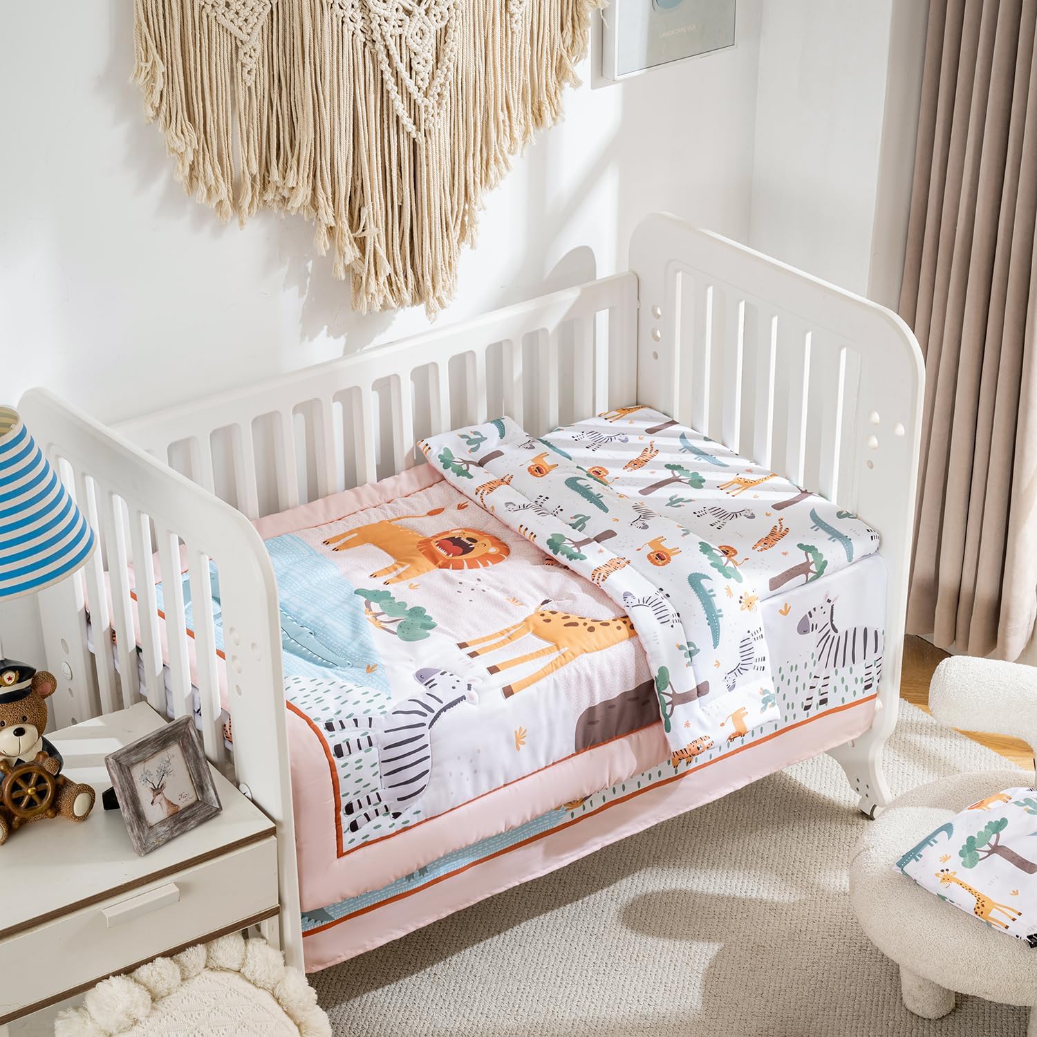 TINYHARBO Crib Bedding Set 4 Pieces