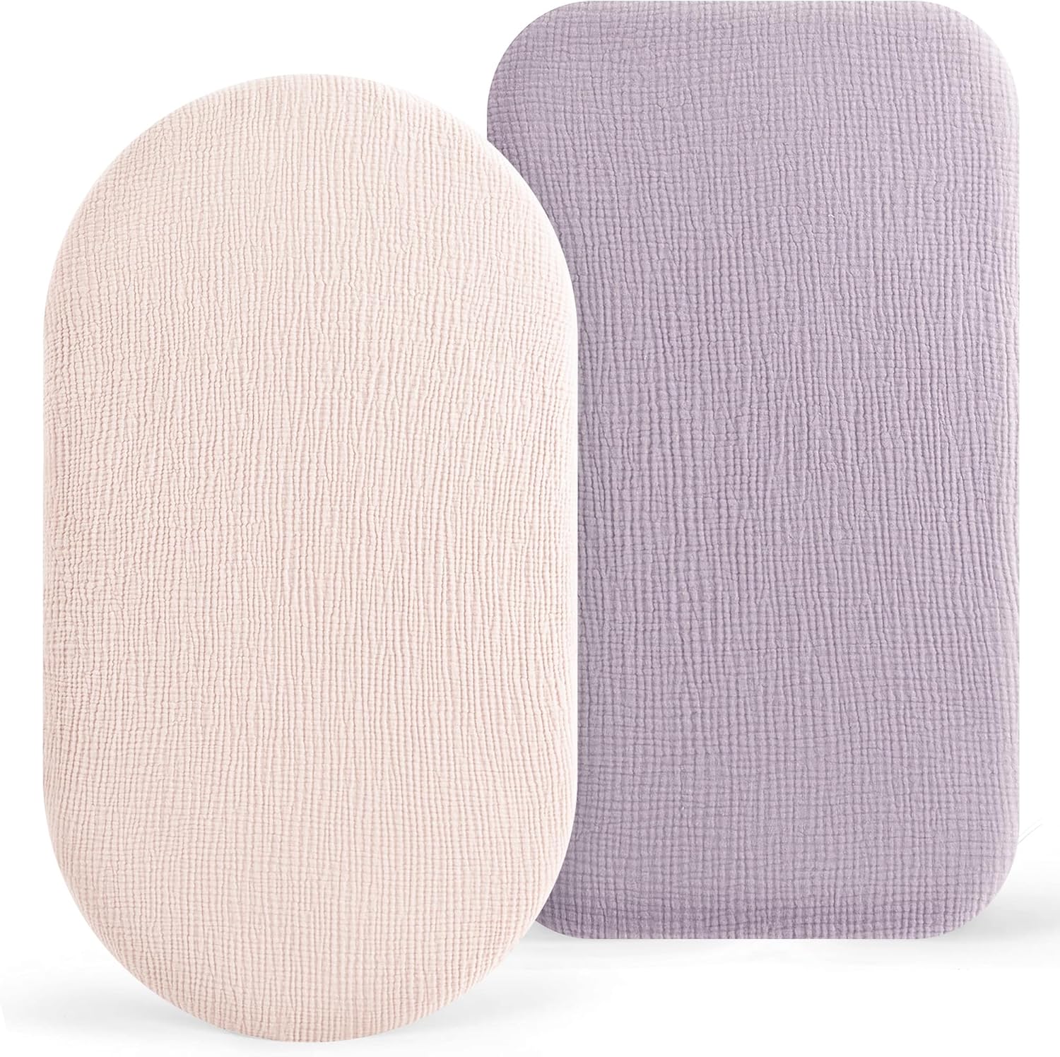 Bearmoss Bassinet Sheets 2 Pack Light Pink Purple