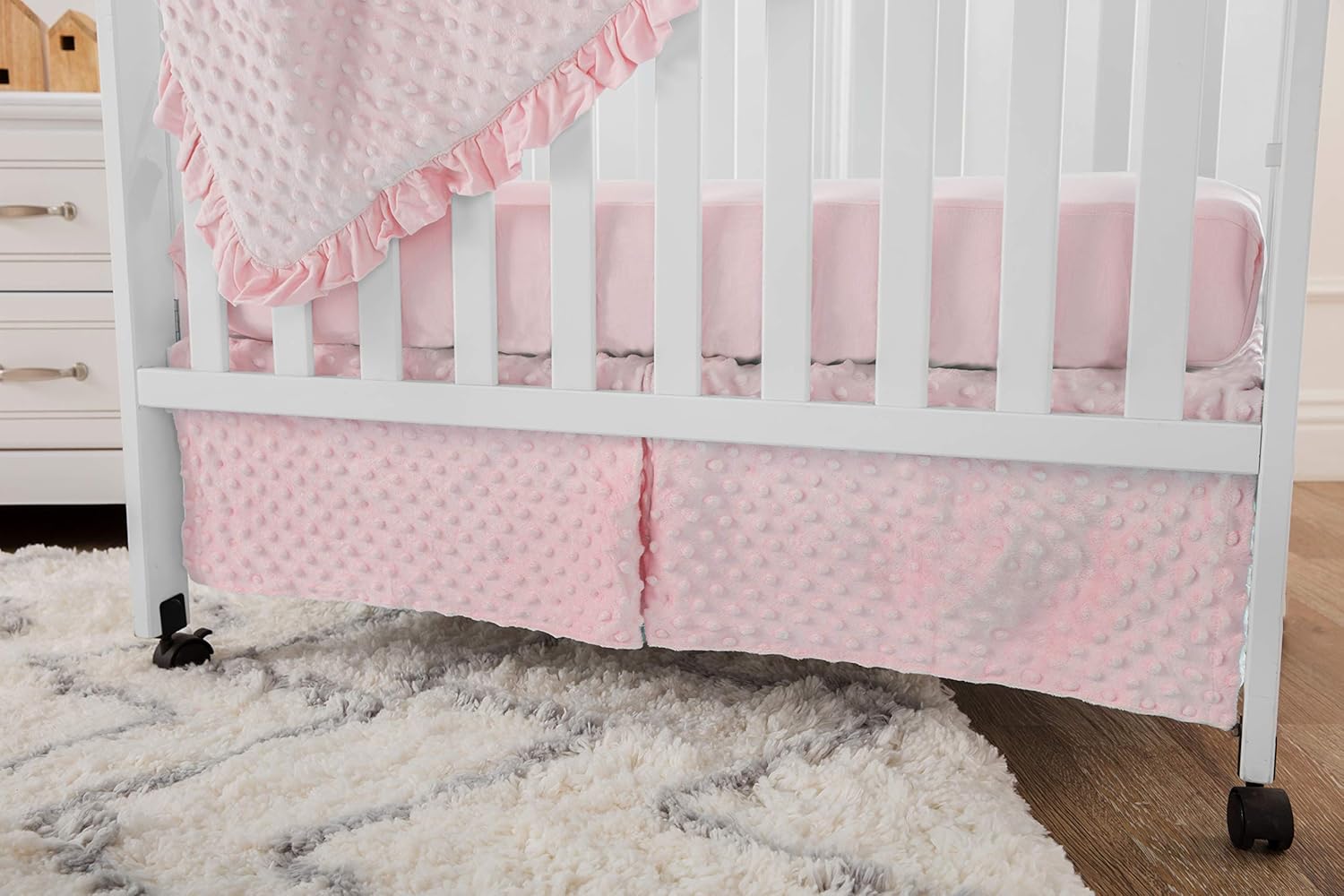 American Baby Company Heavenly Soft Minky Dot Crib Bedding Set Pink 1