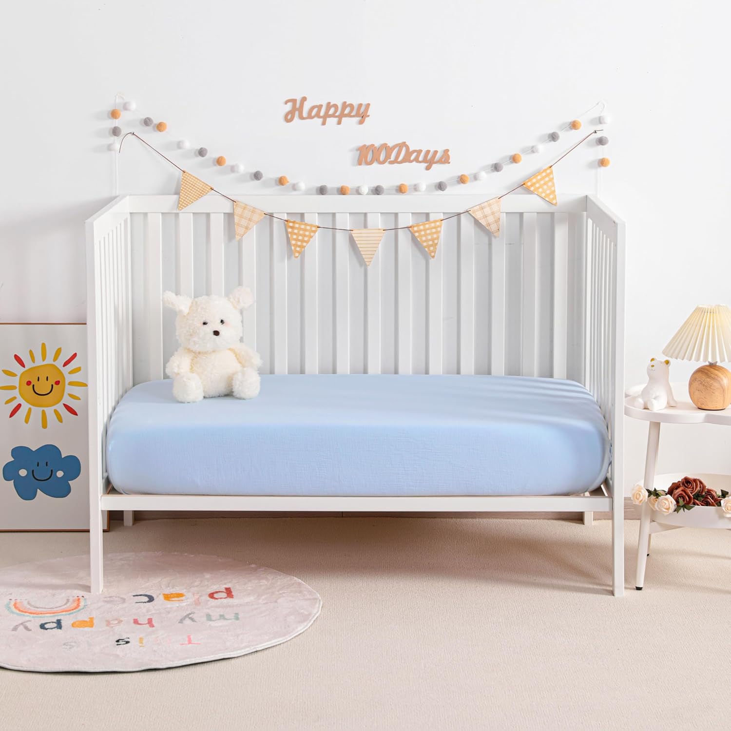 NTBAY 2 Pack Muslin Crib Sheets Soft and Breathable