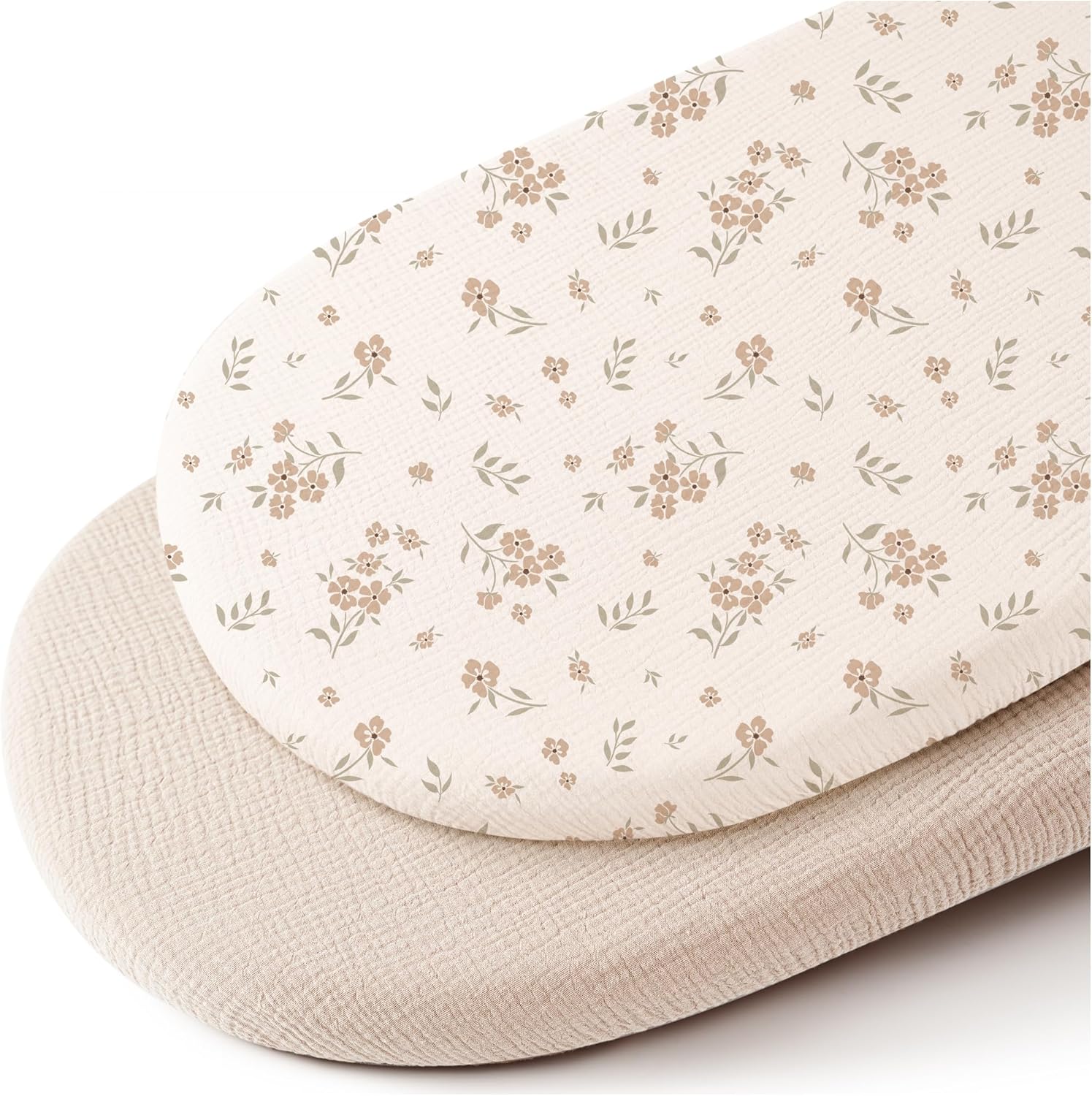 Konssy Muslin Bassinet Sheets 2 Pack Soft Breathable for Baby