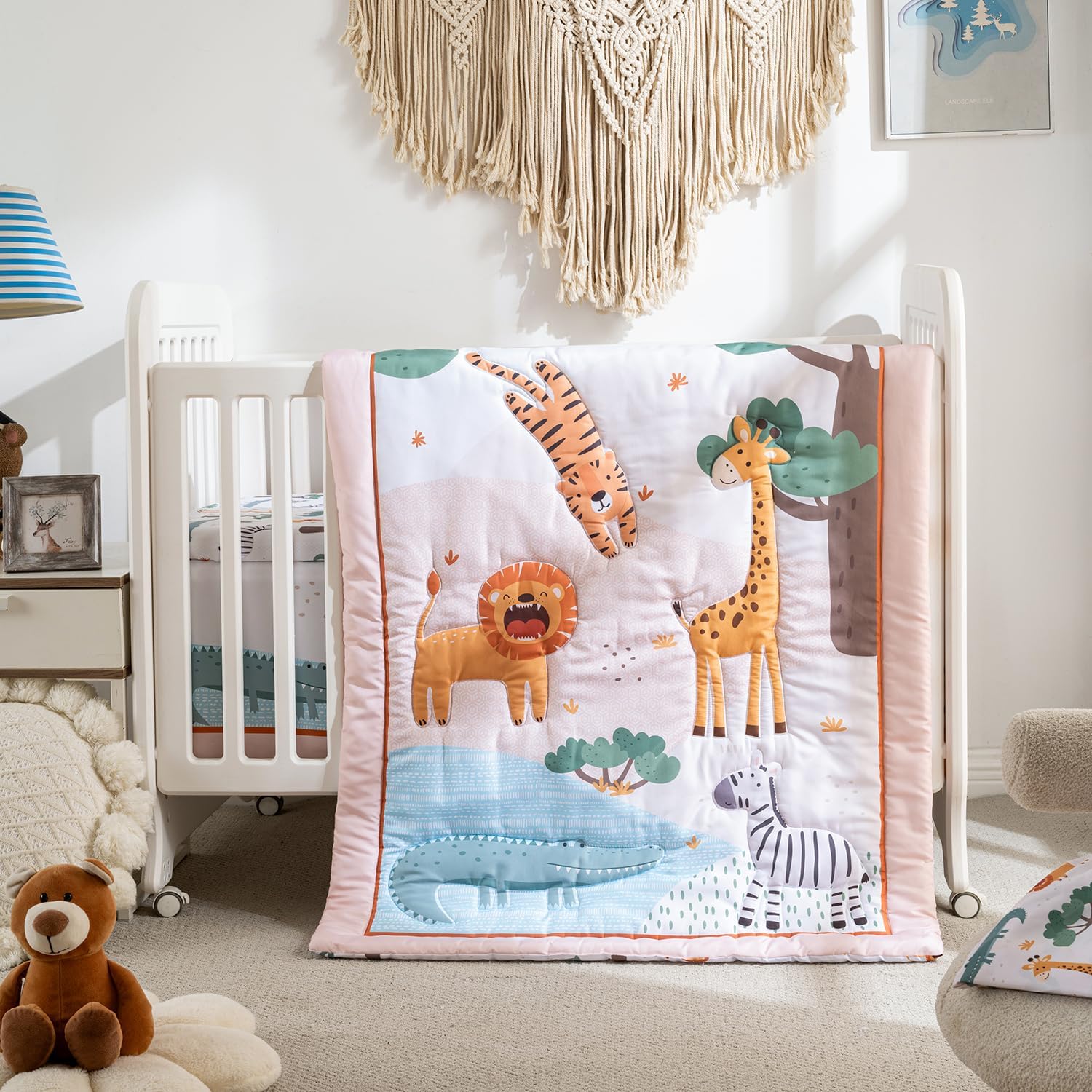 TINYHARBO Crib Bedding Set 4 Pieces