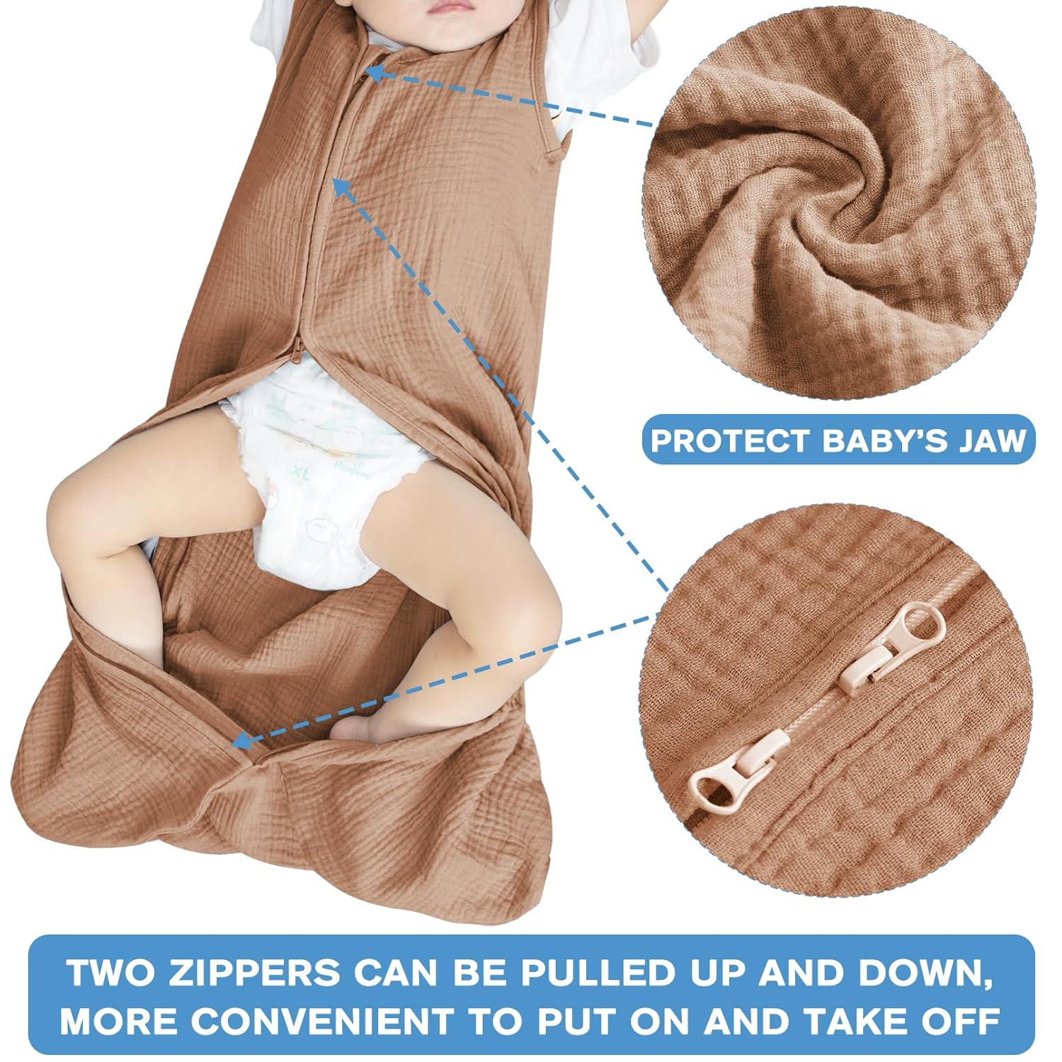 BSTOPPT 2 Pack Baby Sleep Sack 0-24 Months