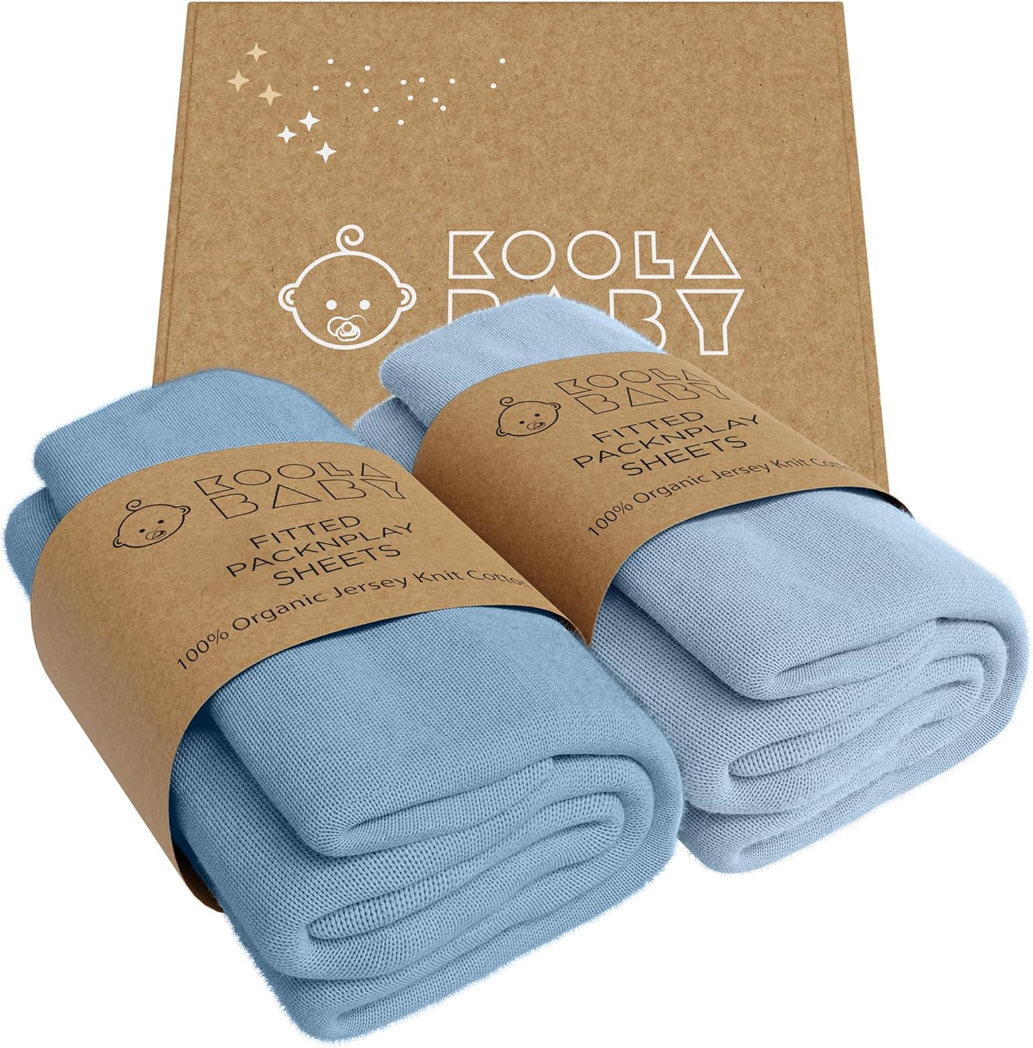 KoolerThings Pack and Play Sheets 2 Pack - Soft Jersey Cotton Playard Mattress Covers